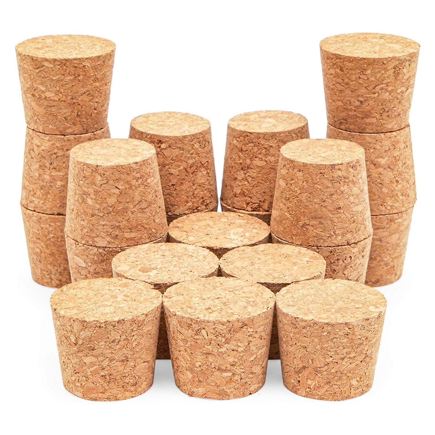 20 Pack Size 16 Large Tapered Corks for Crafts, DIY Art Projects, Stoppers for Wine, Beer Bottles (1.34 x 1 x 1.1 In)