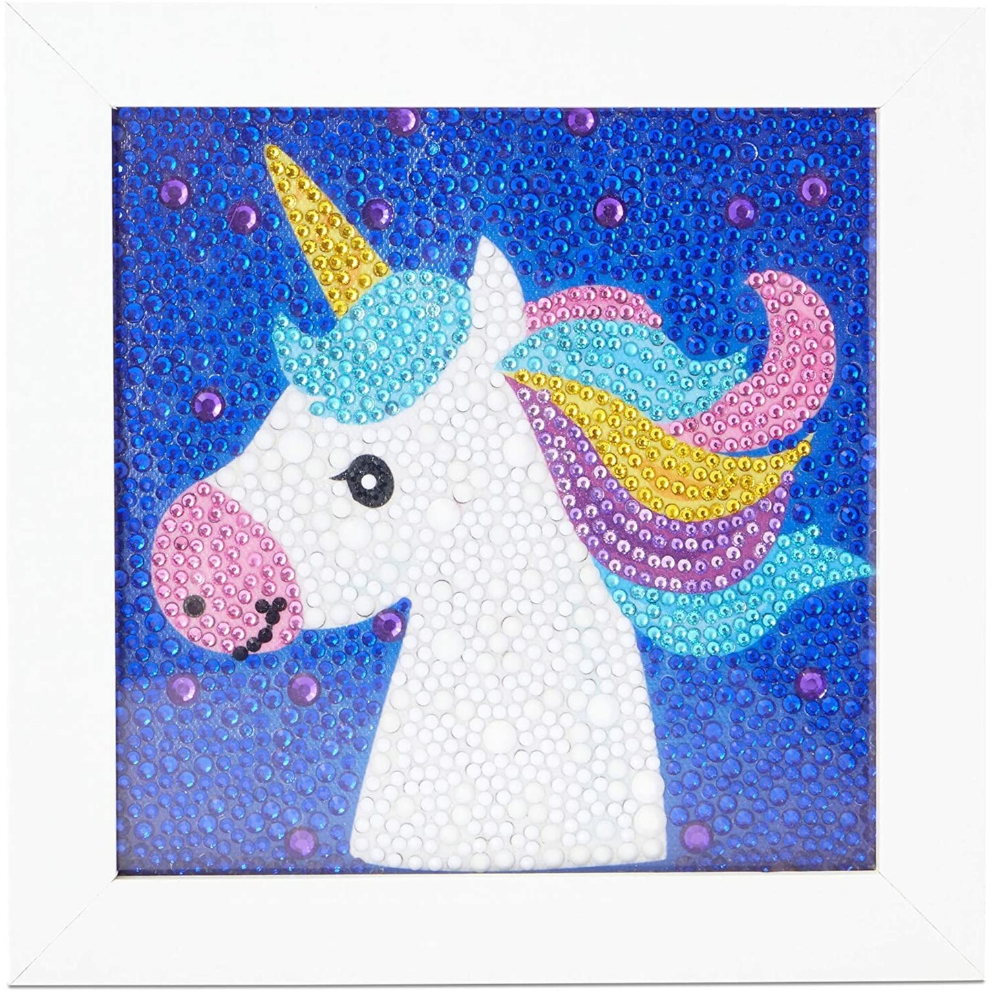 5D Diamond Painting Kit with Frame, Unicorn Wall Art (5.9 x 5.9 Inches)
