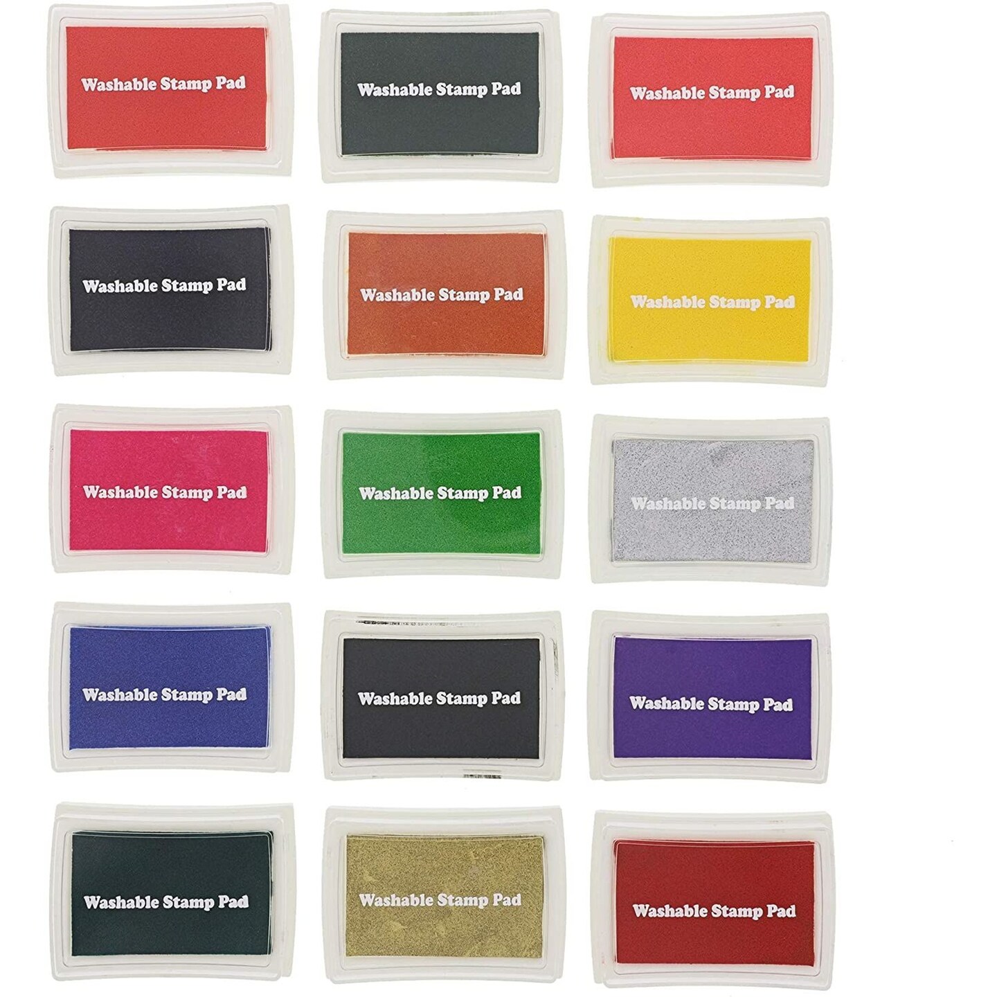 15-Pack Craft Stamp Ink Finger Pad for Kids Rubber Stamps Paper Scrapbooking, 15 Colors