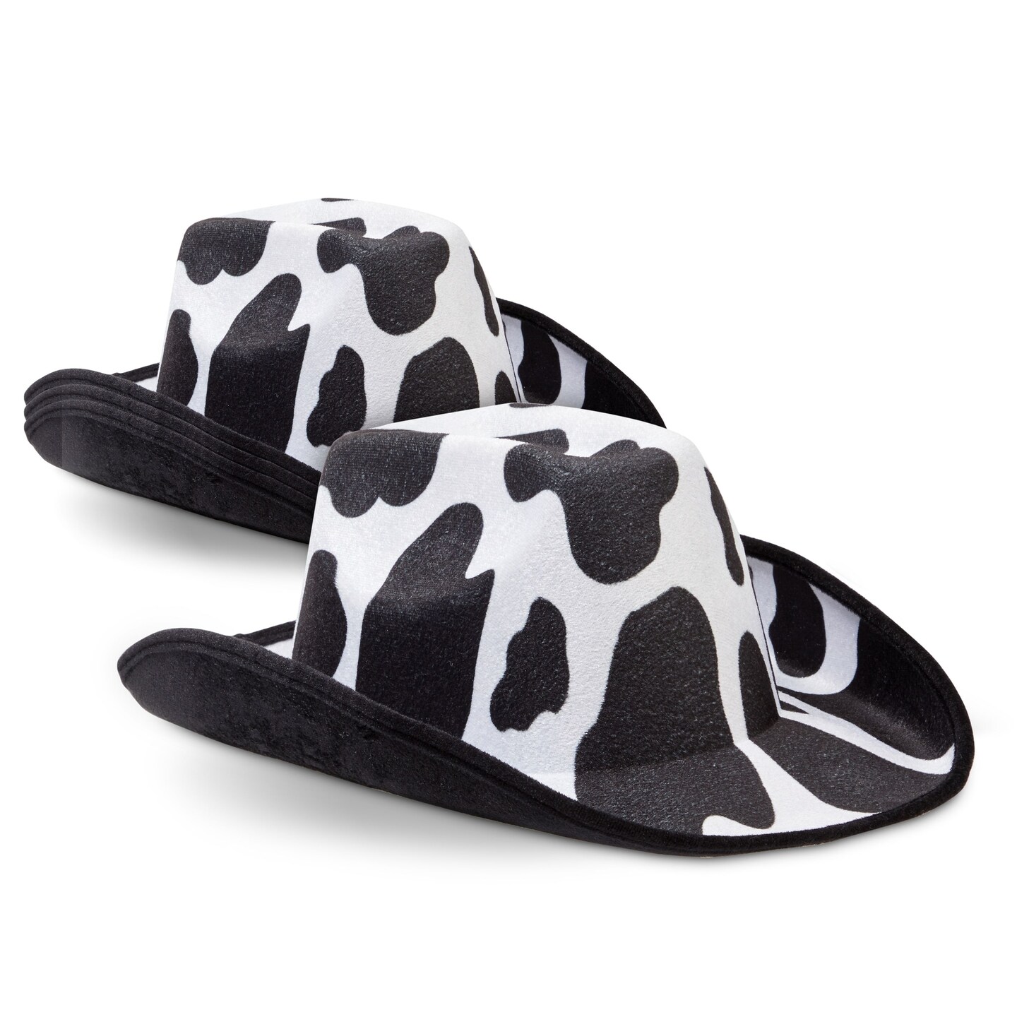 4 Pack Black and White Cow Print Cowboy Hat for Adults (One Size)