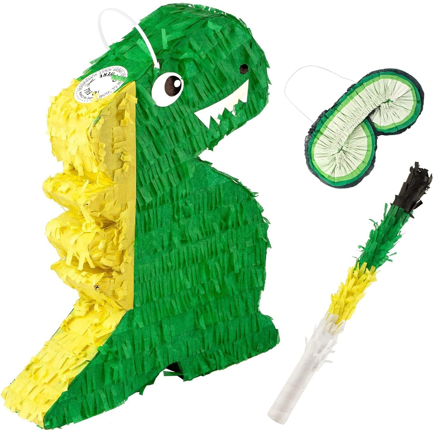 Dinosaur Pinata for Jurassic Size Fun at Parties &#x26; Celebrations - Dino Pinata Includes Blind-Fold &#x26; Baton - Excellent Addition to Birthday Party Games -1 Set