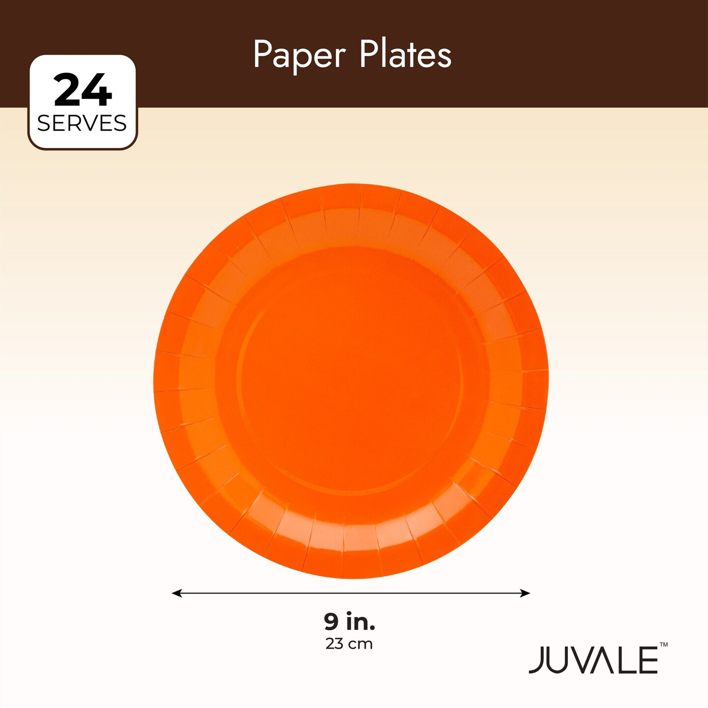 Serves 24 Orange Party Supplies with Paper Plates, Cups, and Napkins for Birthday, Picnic, Summer Events (72 Pieces)