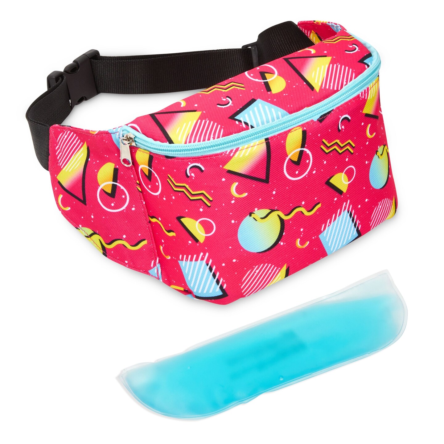 Retro 90&#x27;s Fanny Pack for Teens, Insulated Waist Bag Cooler with Adjustable Strap, Pink (9 x 6 In)