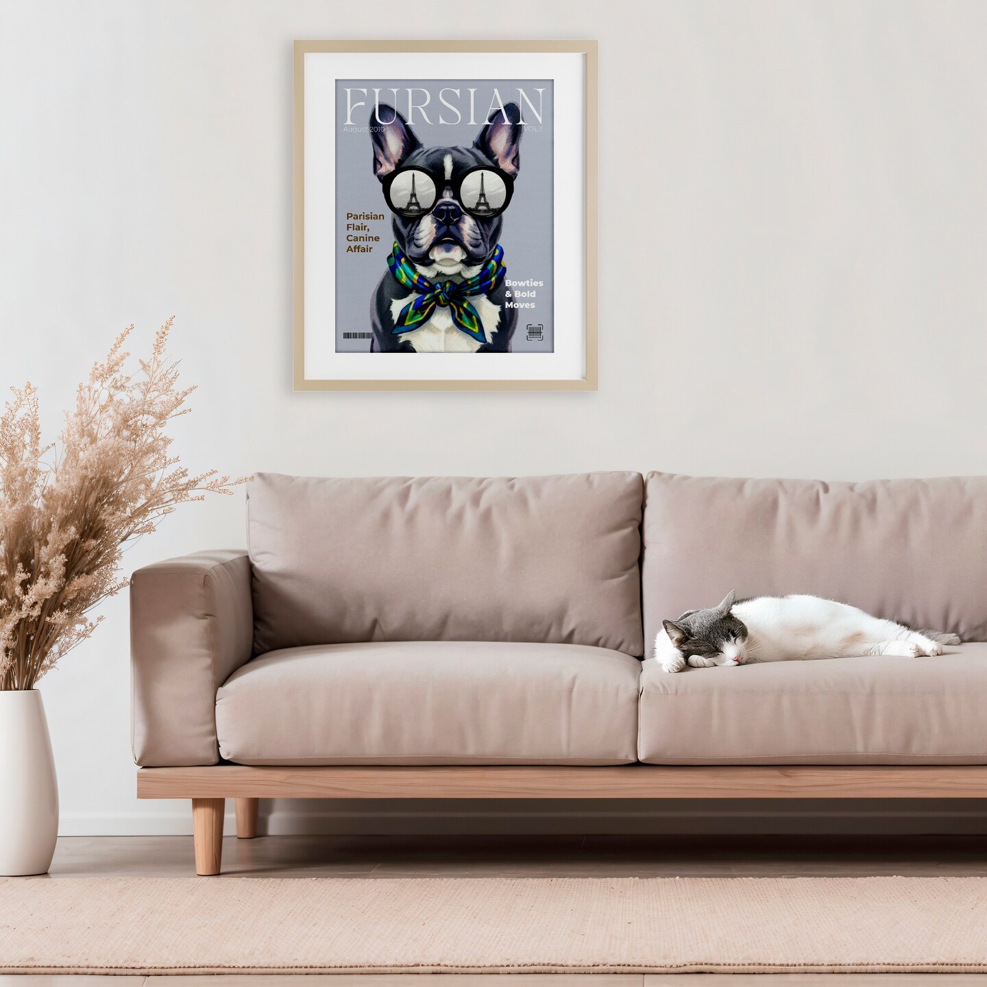 Stupell Industries Fursian Dog Fashion Magazine Framed Print Under Glass, design by A Barefoot Stylist