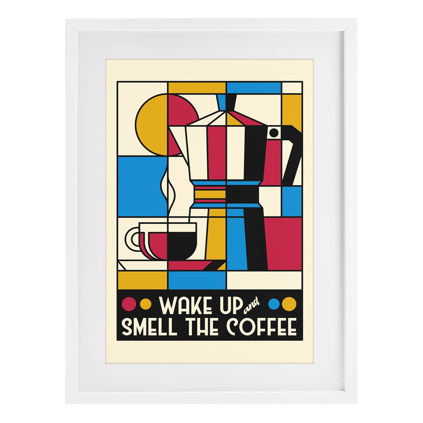 Stupell Industries Retro Wake Up & Smell Coffee Framed Print Under Glass, design by Tobe Fonseca