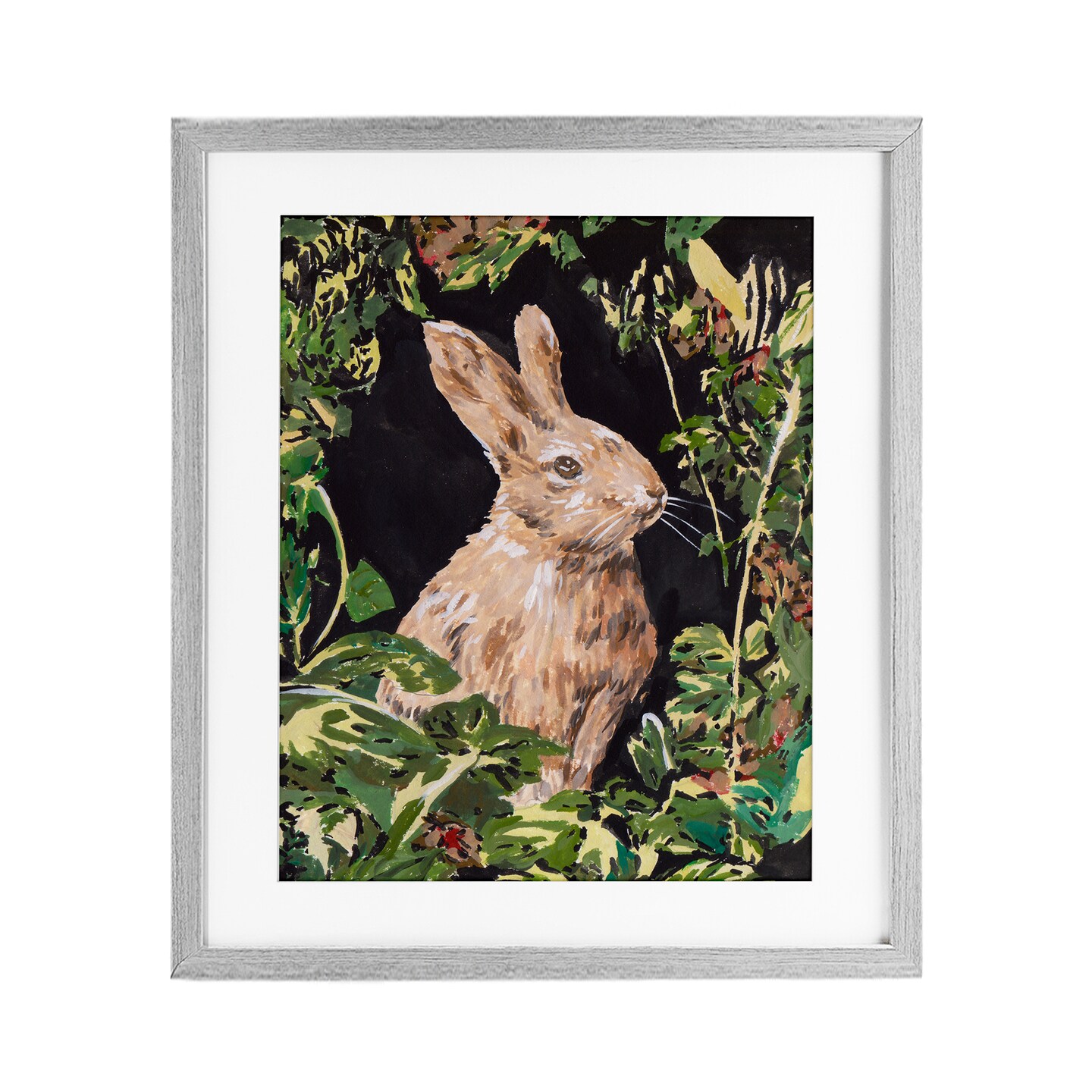 Stupell Industries Wreathed Botanicals Rabbit Framed Print Under Glass, design by Melissa Wang