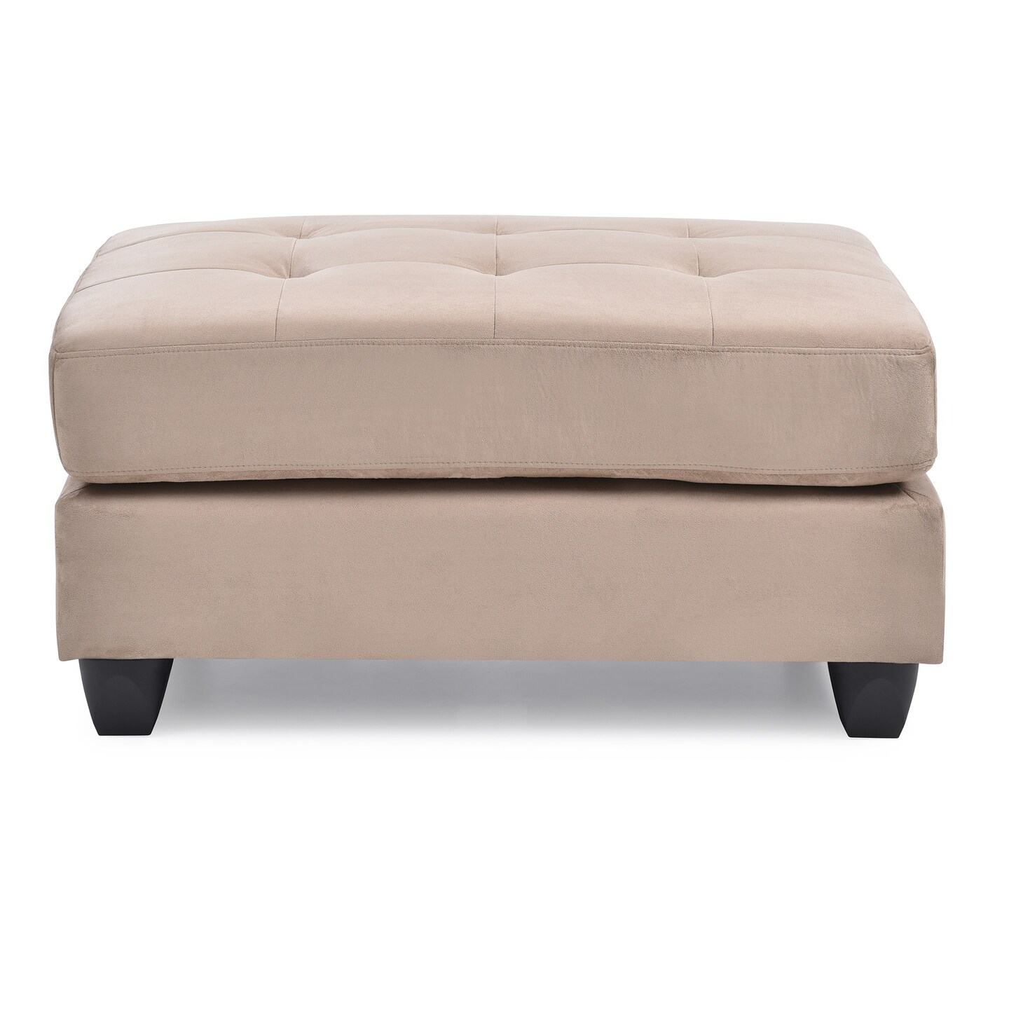 Contemporary Home Living Upholstered Tufted Ottoman - 38" - Mocha