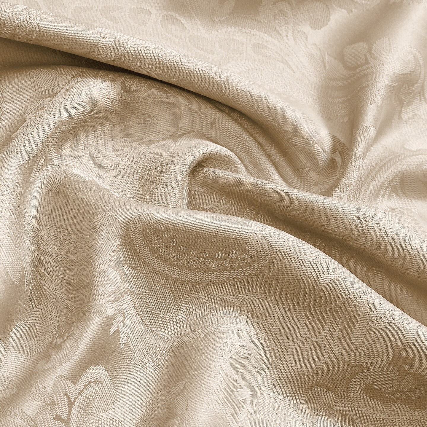 Threadmade Home Caiden Elegance Damask Tablecloth, Taupe - 70"W x 70"L Round