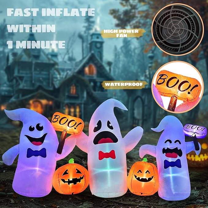 Halloween Inflatable Ghosts and Pumpkins