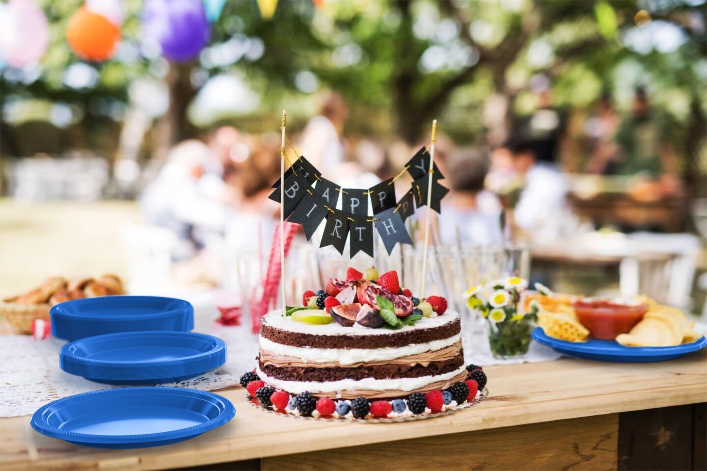 Party Solids Plastic Plates For Party Disposable Plates Heavy Duty Supplies 100 Pcs Plastic Dinnerware Sets Heavy Duty 350 GSM Disposable Dinnerware Set by Exquisite