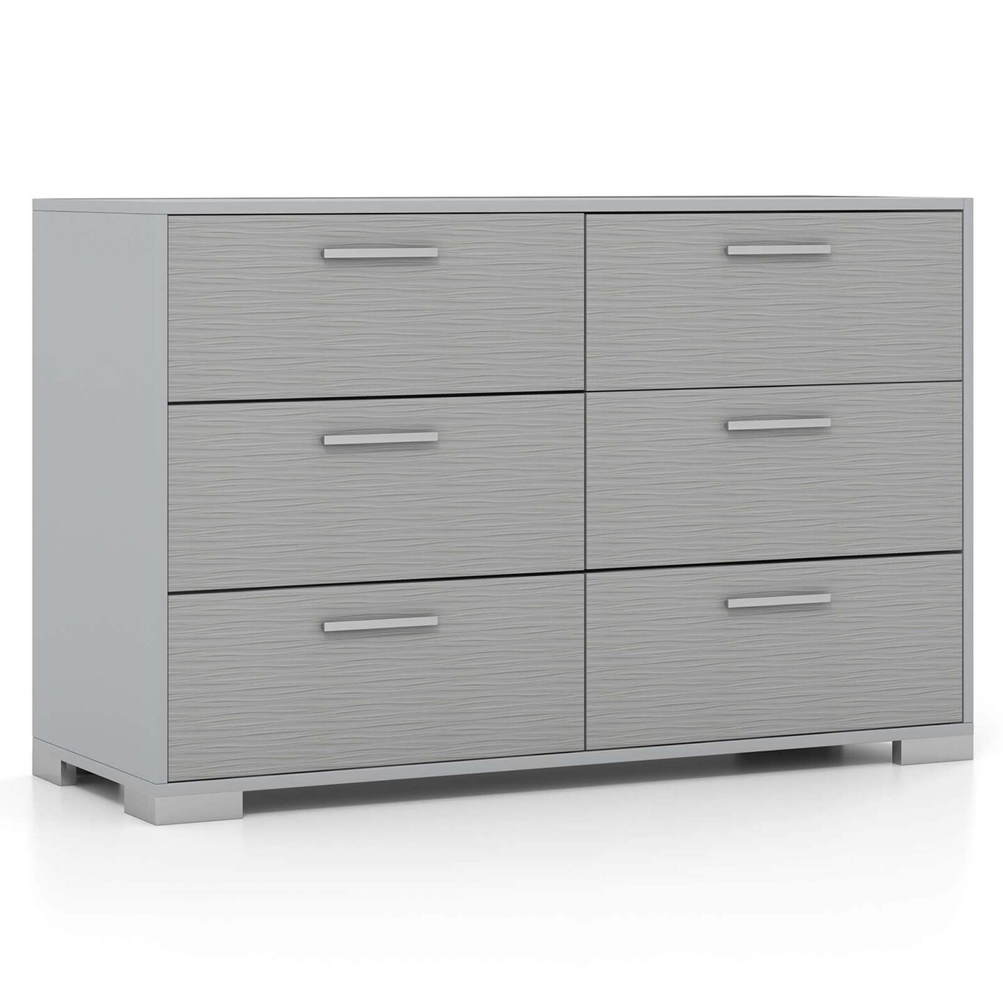 Costway 6 Drawer Storage Cabinet with Metal Legs & Handles Anti-Toppling Devices