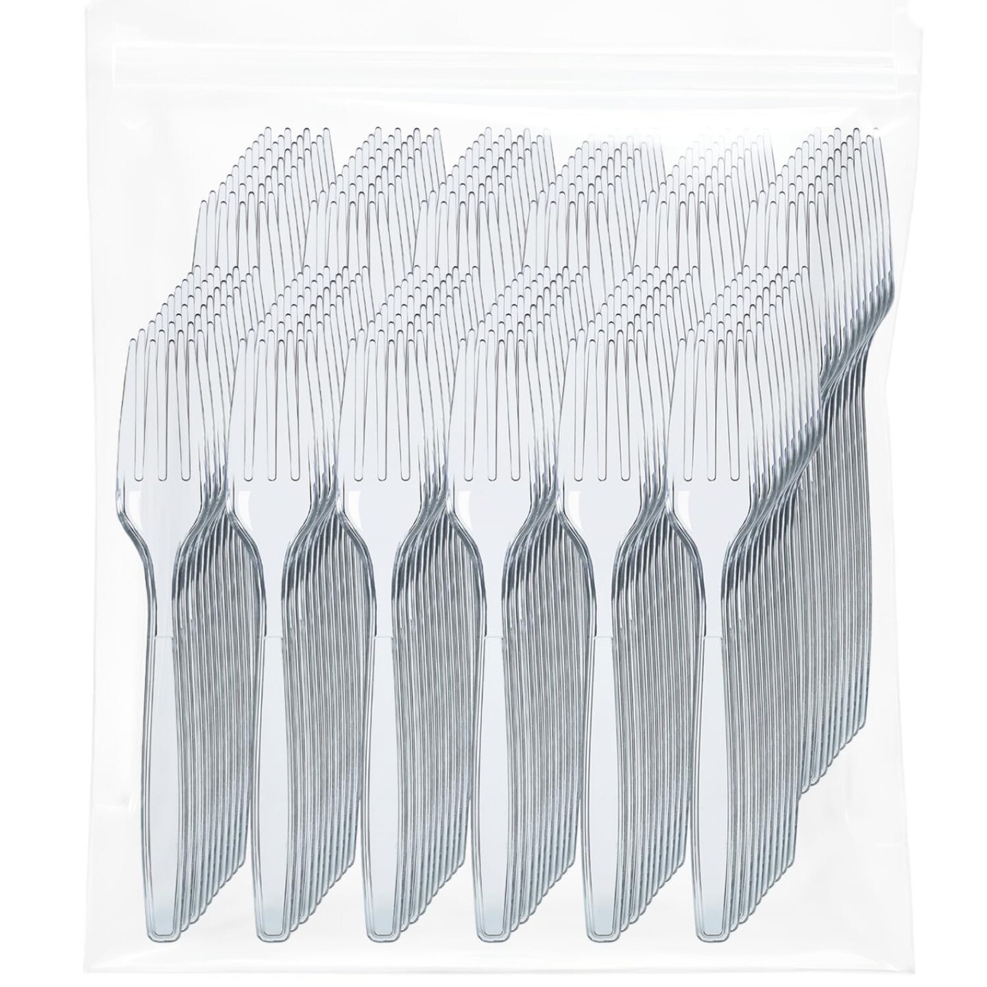 500 Clear Plastic Forks, Heavyweight Disposable Forks, Bulk Flatware