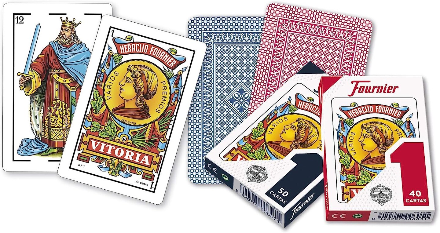 Heraclio Fournier No. 1 Spanish Playing Cards – 40-Card Spanish Deck for Games & Collectors (1 Deck, Colors May Vary)