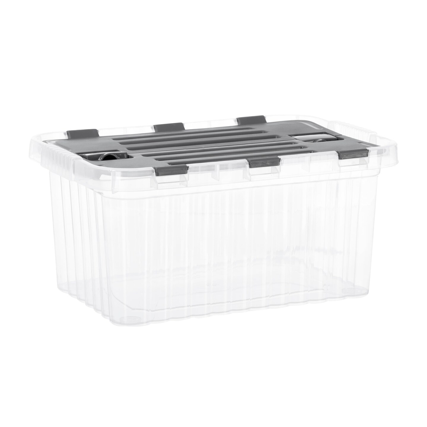 Superio Storage Box with Hinged Lids, Plastic Container Bins for Organizing with Attached Lid, Stackable Crates, BPA Free, Organizers for Home, Office, Dorm