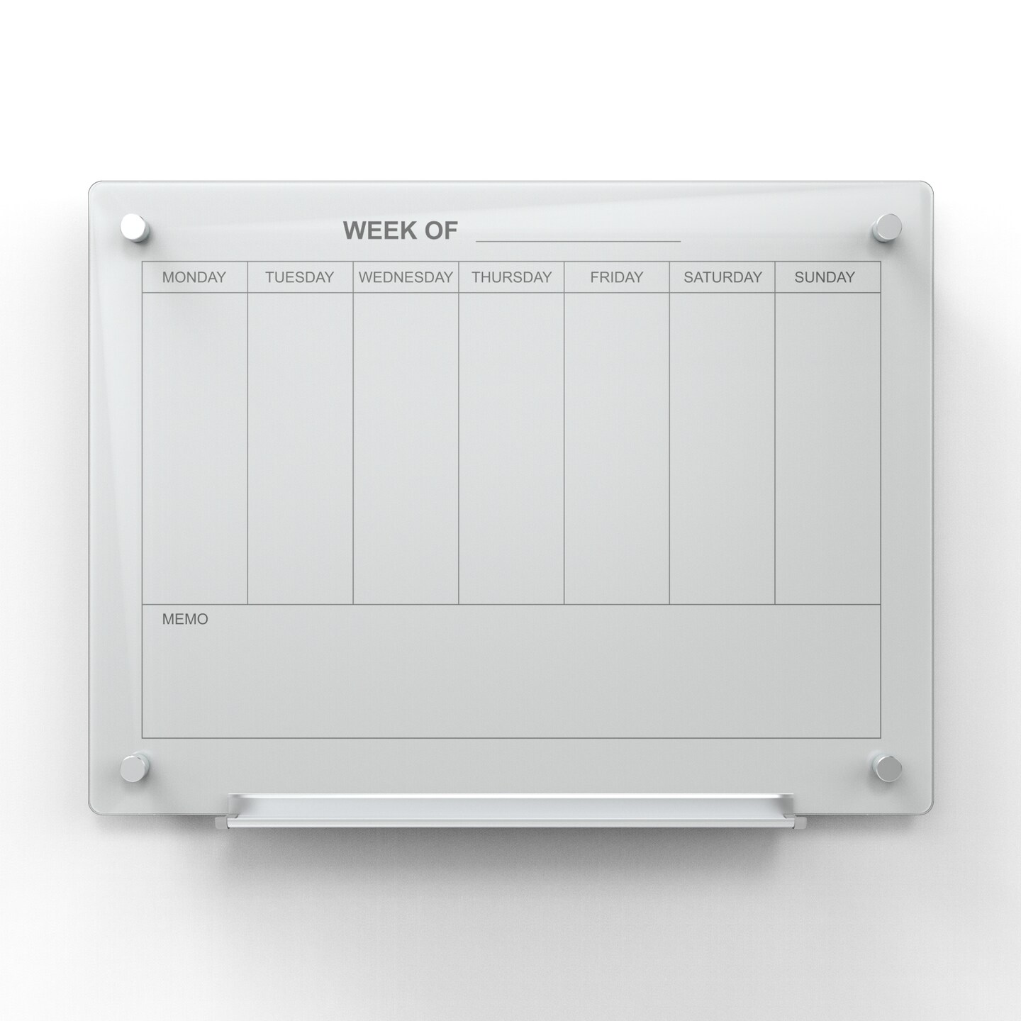 Audio-Visual Direct Magnetic Glass Weekly Calendar & Planner Dry-Erase Board Set