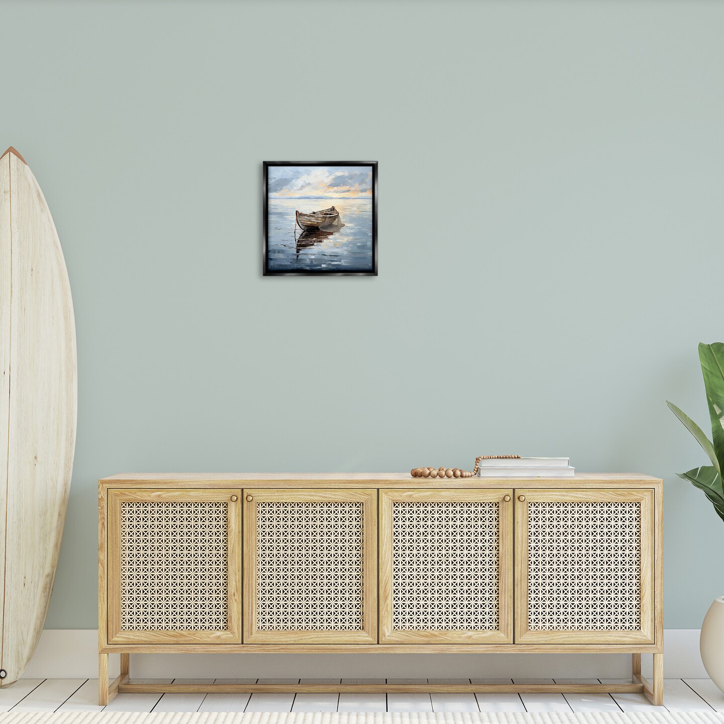 Stupell Industries Fishing Boat Painting Framed Floater Canvas Wall Art