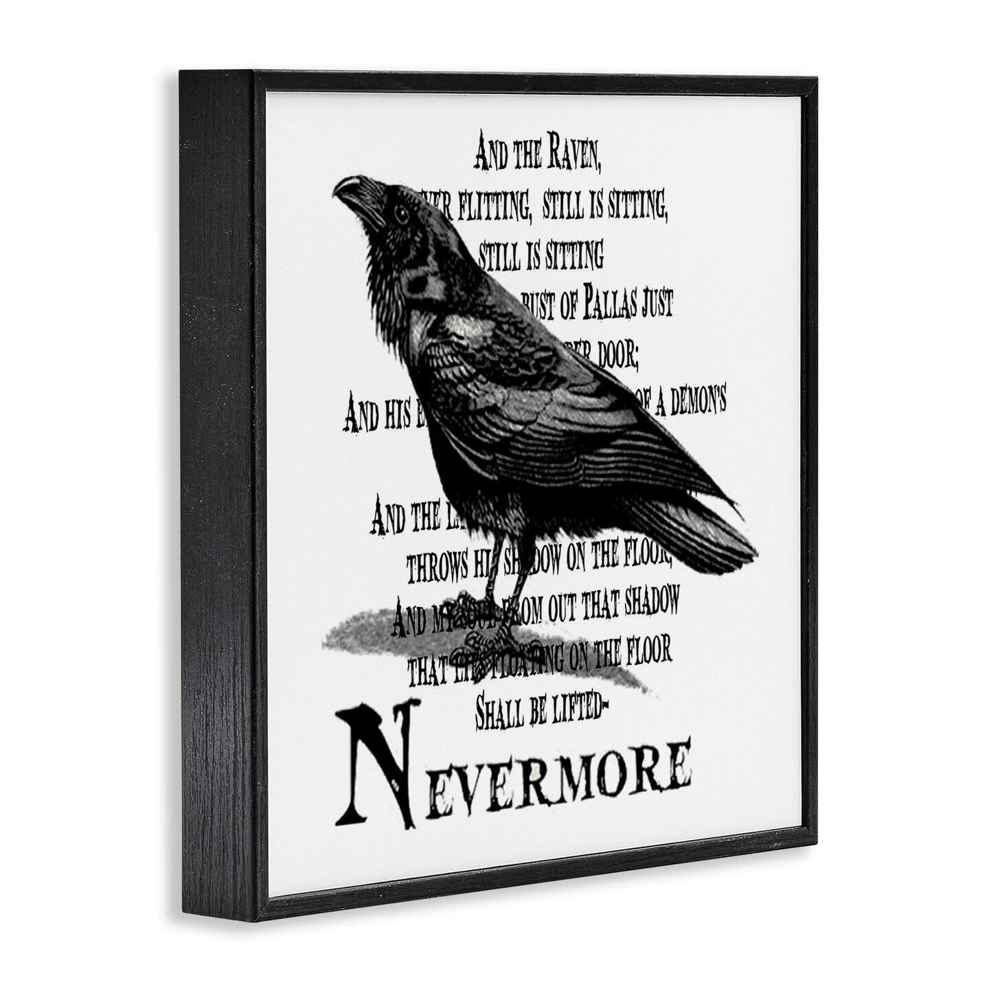 Stupell Industries Creepy Halloween Black Crow Raven Framed Giclee Art