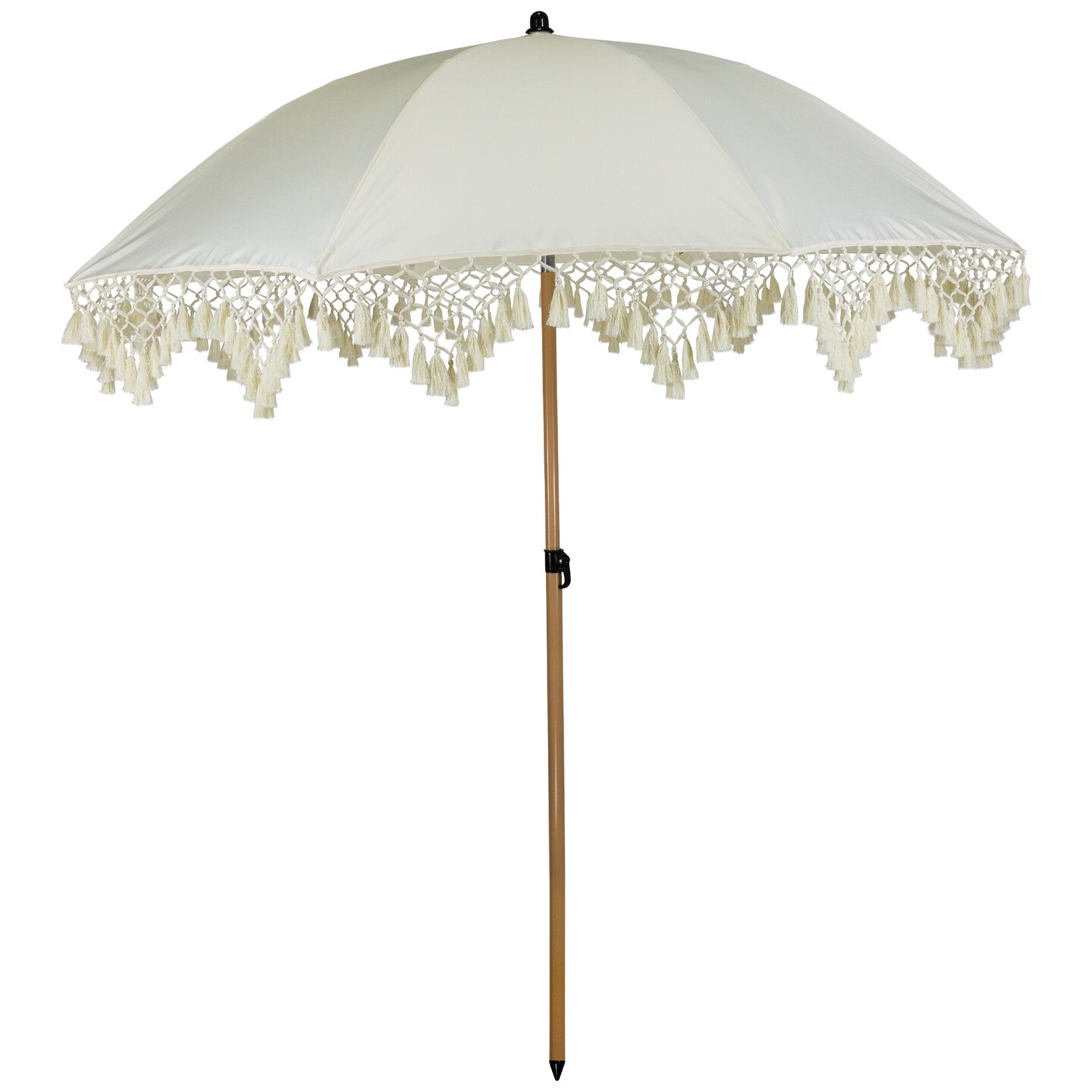Northlight Outdoor Boho Beach Market Umbrella with Tilt - 6.5&#x27; - Cream