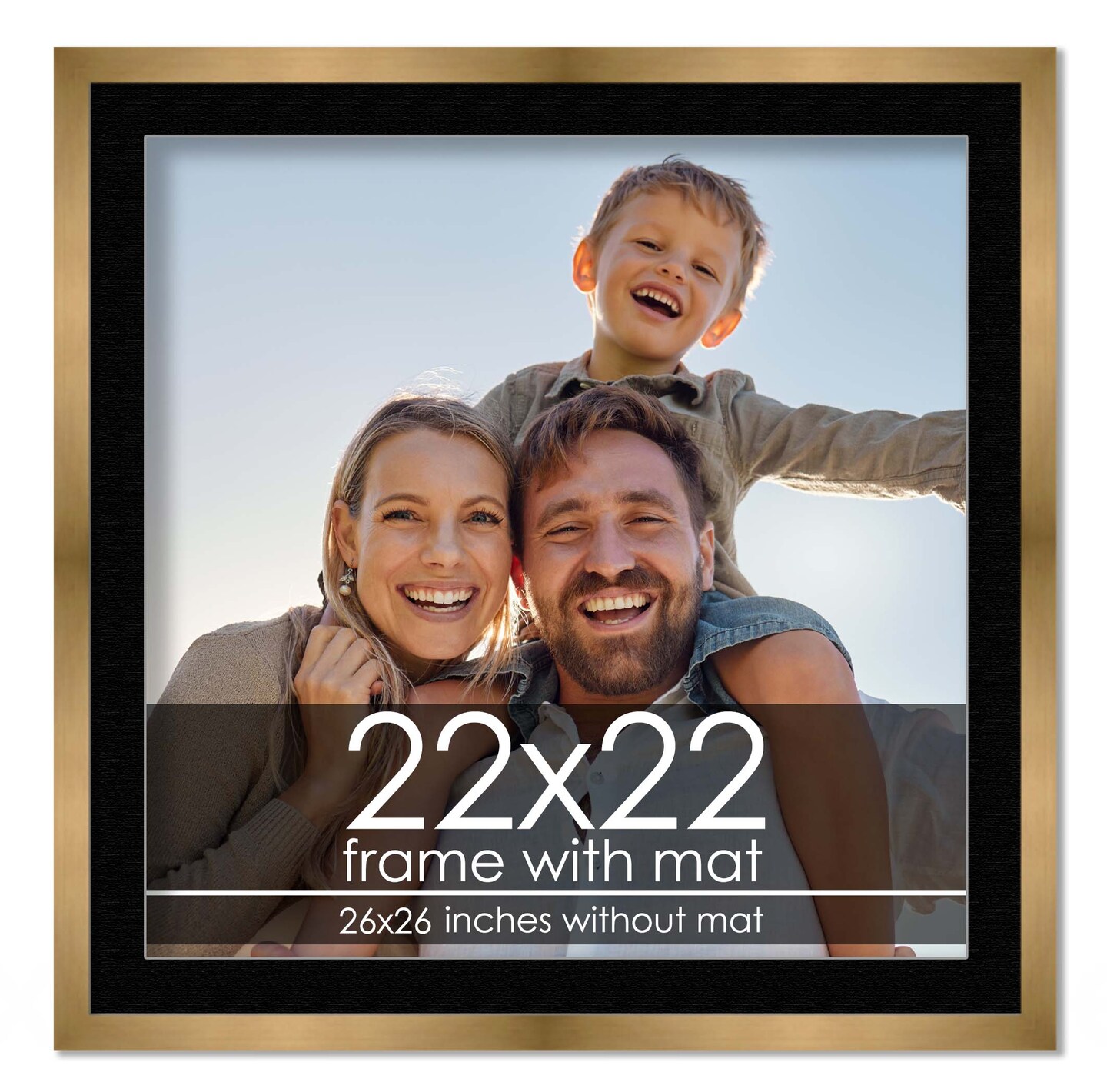 22x22 Frame with Mat - Bronze 26x26 Frame Wood Made to Display Print or ...
