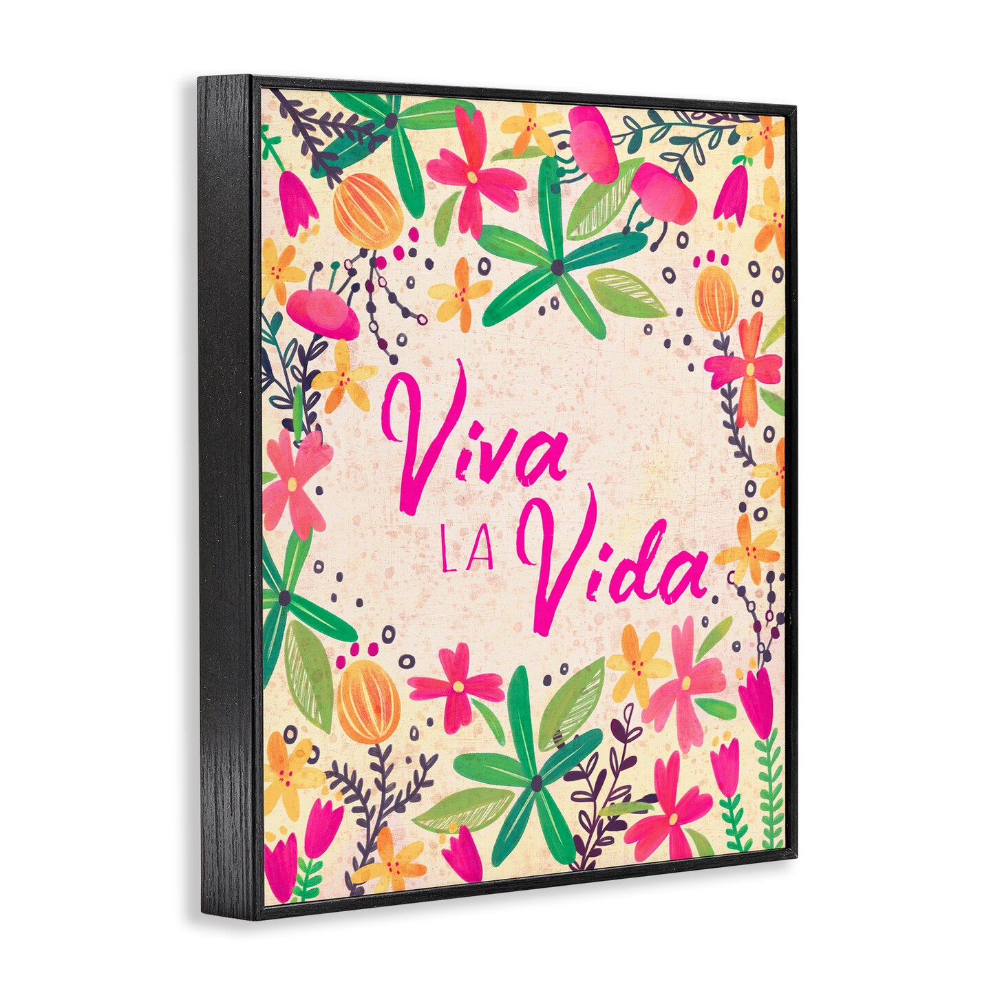 Stupell Industries Viva la Vida Flores Tropicales Framed Giclee Art