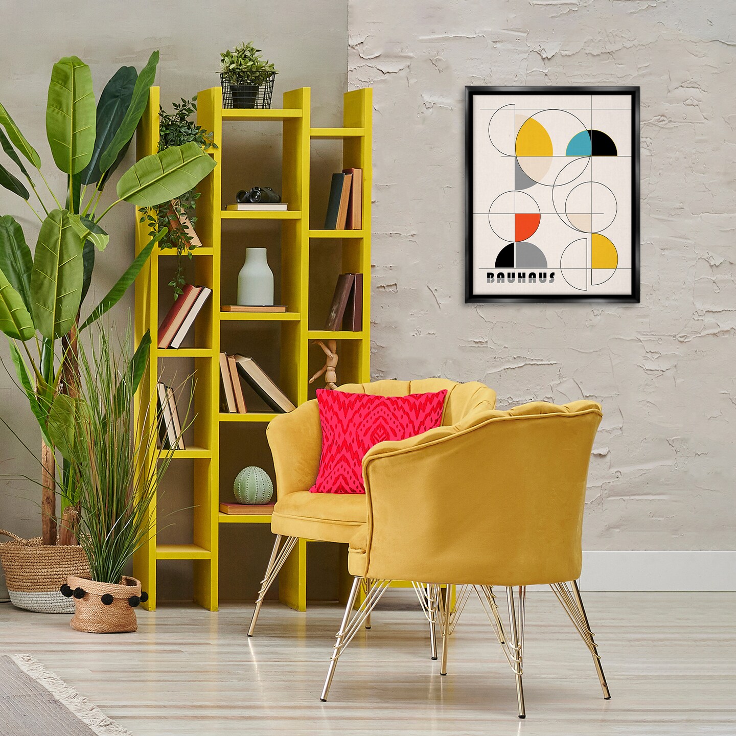 Stupell Industries Bauhaus Movement Geometrics Framed Floater Canvas Wall Art Design by Ioana Horvat