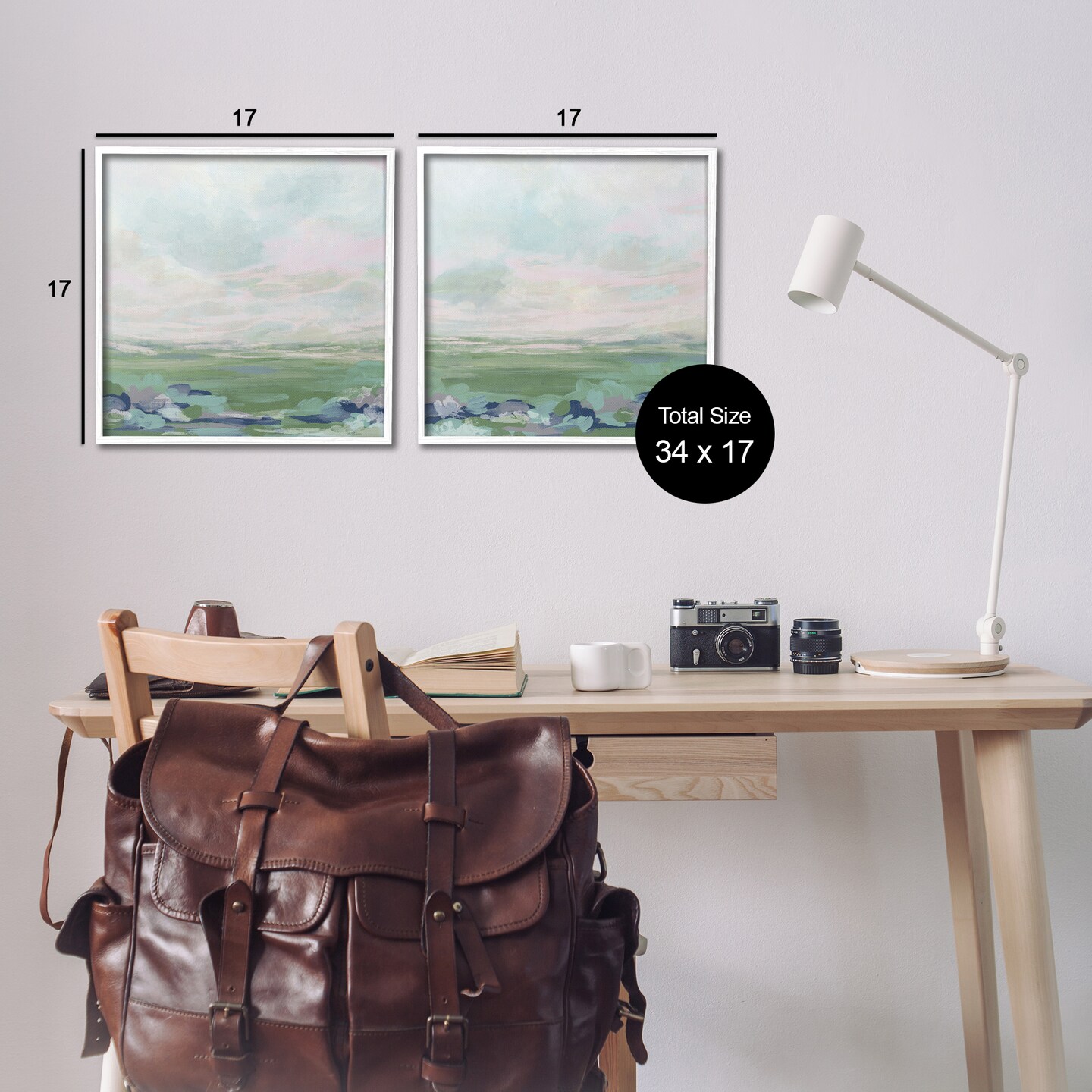 Stupell Industries Abstract Gradient Landscapes 2pc Framed Giclee Wall Art Set Design by June Erica Vess