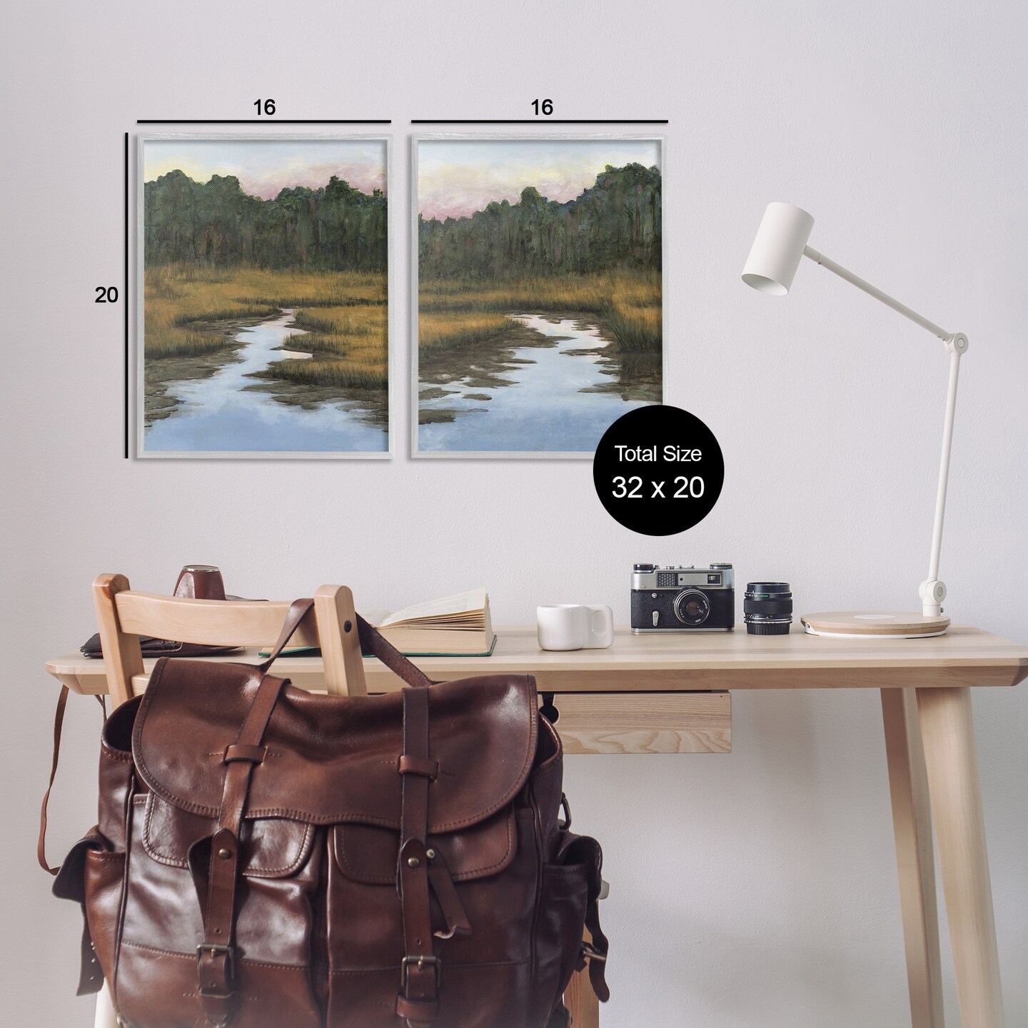 Stupell Industries Natural Creek in Countryside 2pc Framed Giclee Wall Art Set Design by Michael Willett