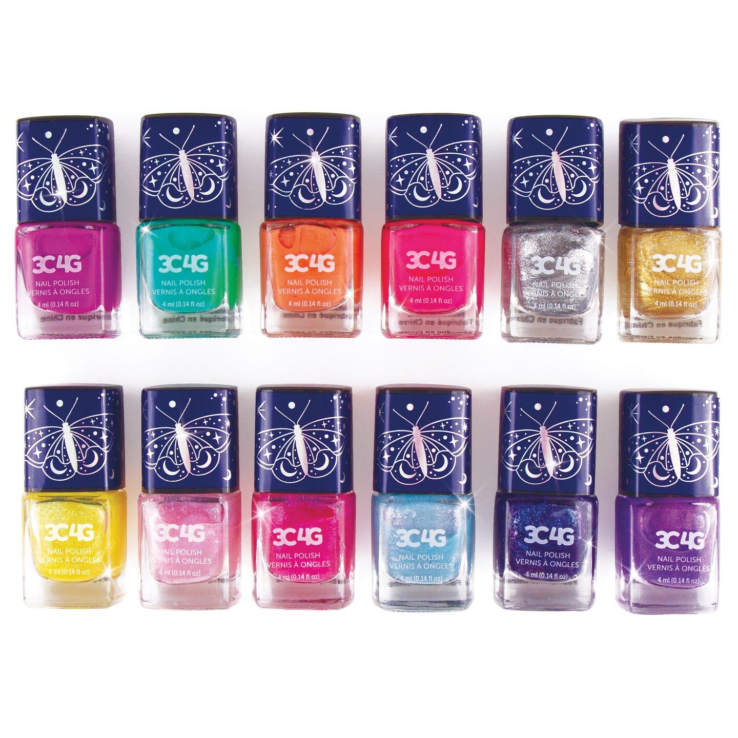 3C4G: Celestial Nail Polish Tower - 12 Bottle Set - Make It Real, Teens Tweens & Girls, 4ml Bottles, Variety Of Colors, Rainbow Colors, Silver & Gold, Non-Toxic Long-Lasting Polish, Three Cheers For Girls, Kids Ages 8+