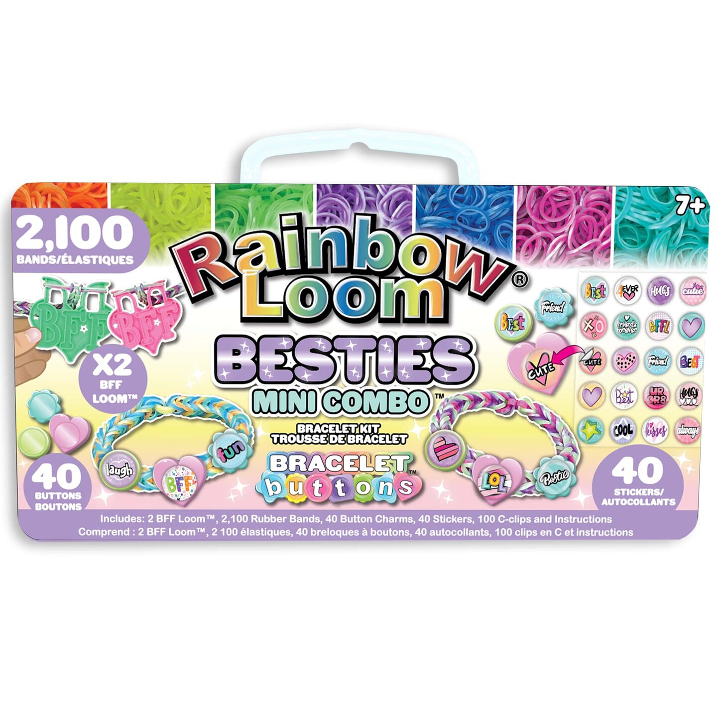 Rainbow Loom Bestie Mini Button Combo Set, Bracelet Making Kit using Bracelet Buttons, Children Ages 7 and Up