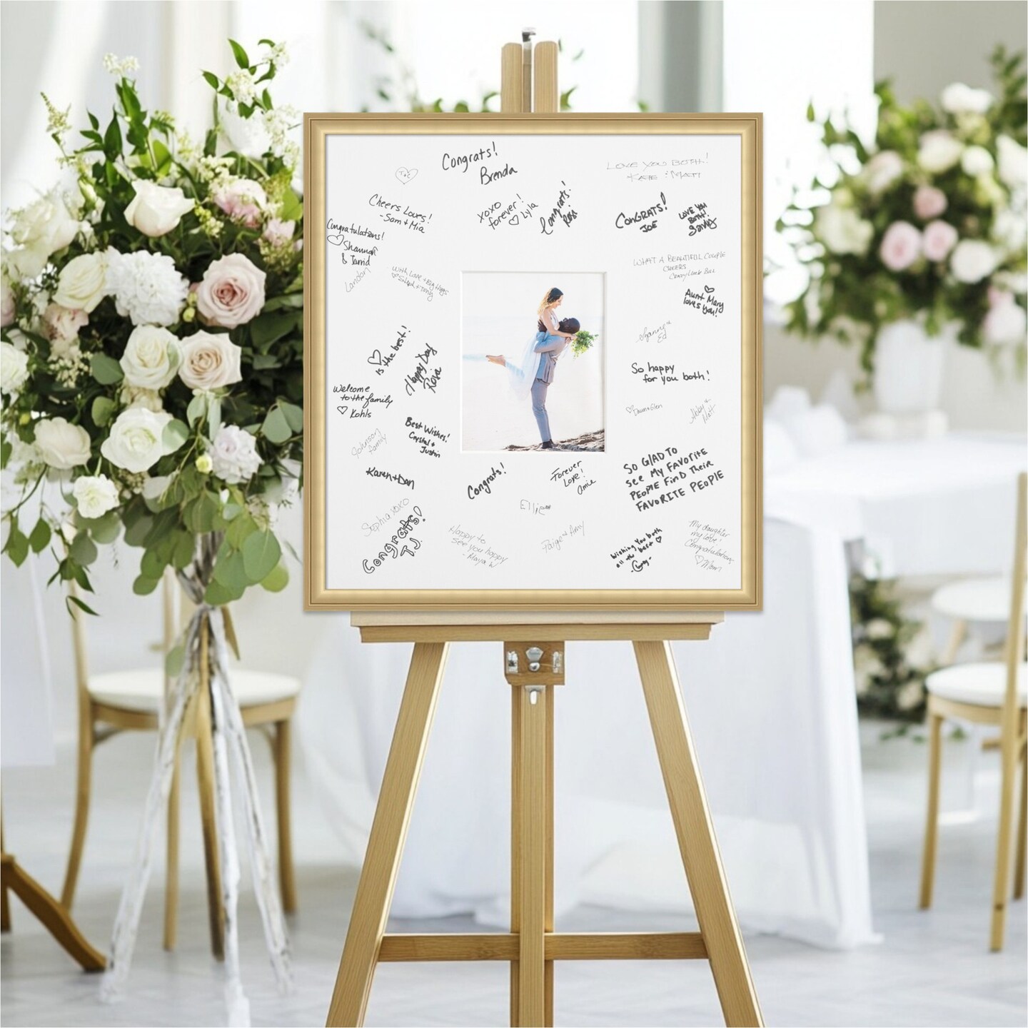 Florence Signature Mat Picture Frame, Photo Frame Wedding Guest Book Alternative, Autograph Picture Mat for Signature Board, Wedding Celebrations Graduations Support Encouragement or Retirement