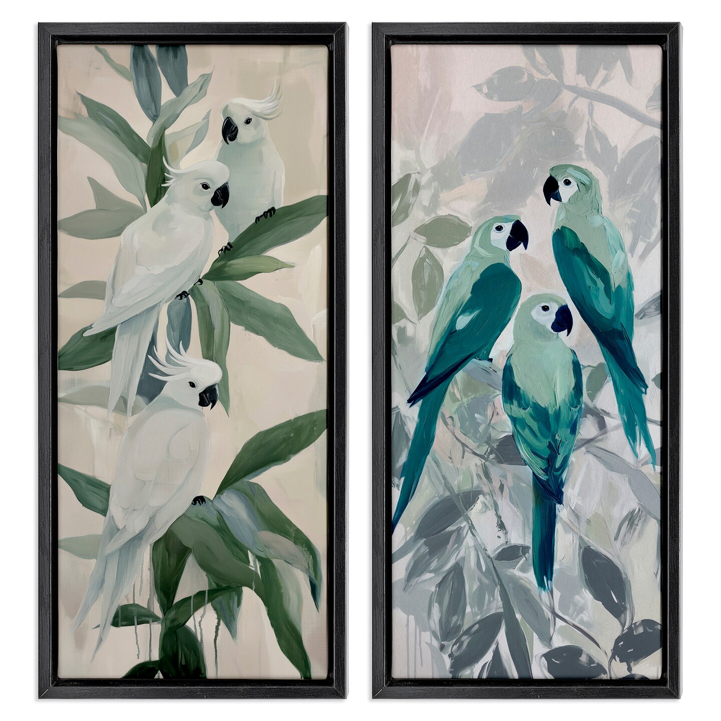 Stupell Industries Parrot Trios Perched 2pc Floating Frame Set, design by Amanda Tsoukanelis