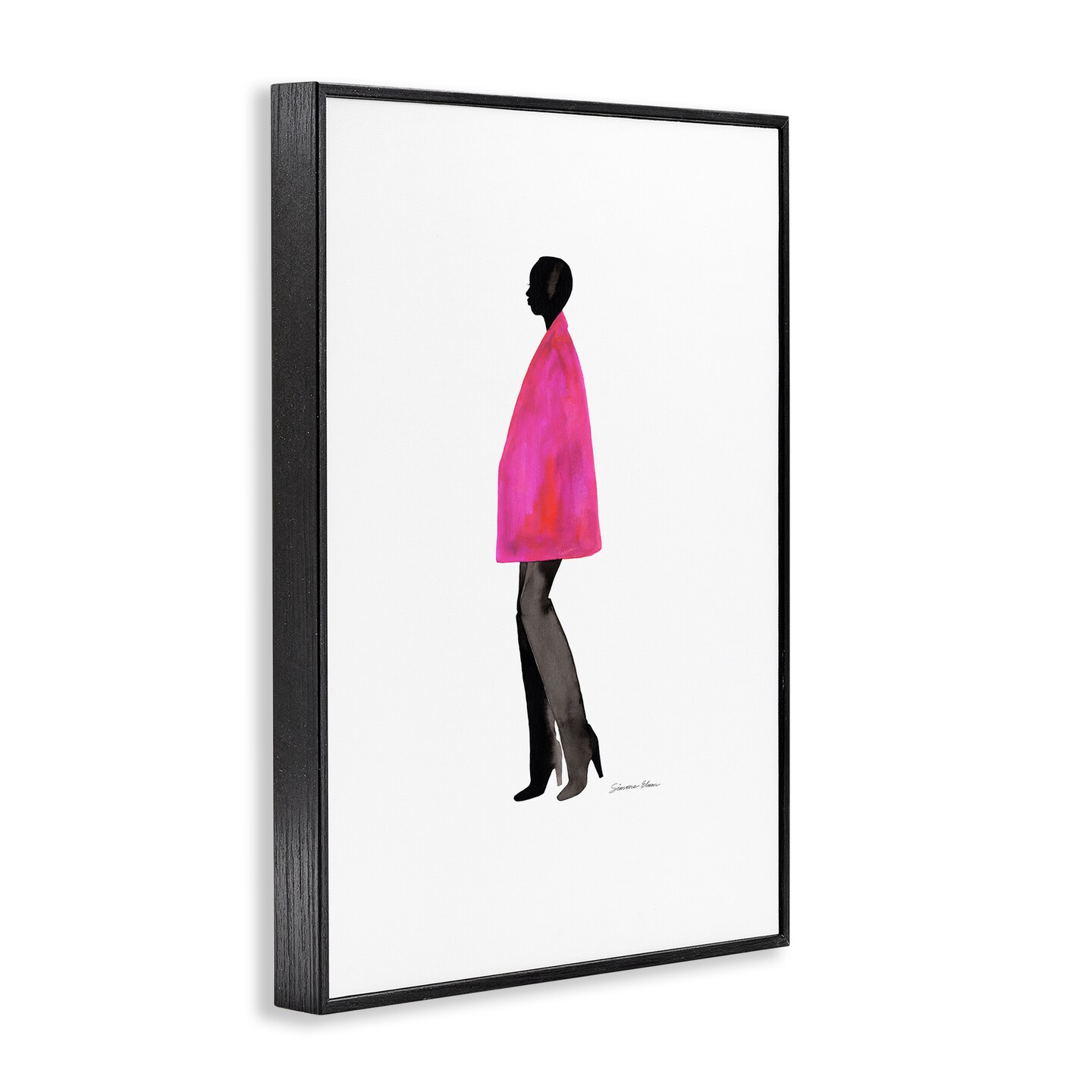 Stupell Industries Fuchsia Pink Coat Framed Giclee, design by Simone Elum