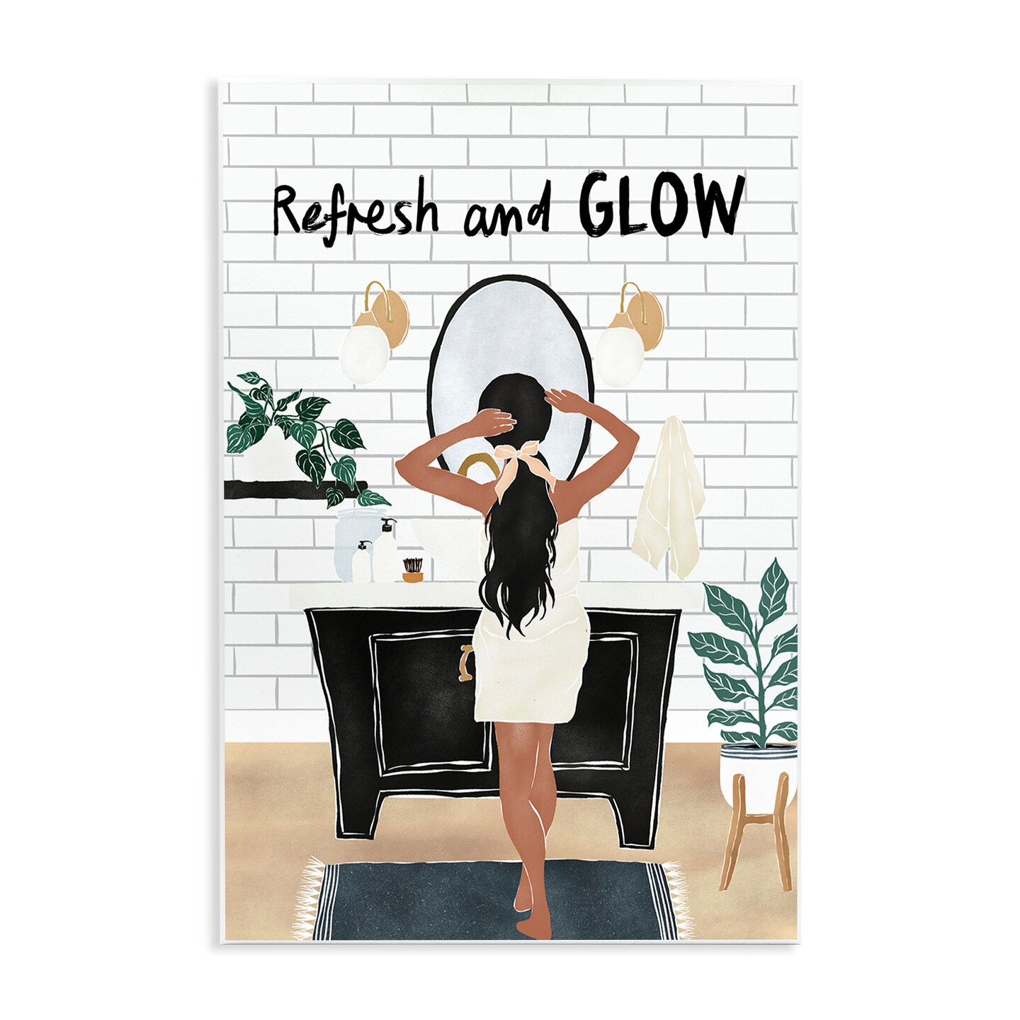 Stupell Industries Refresh And Glow Beauty Wall Plaque, design by JJ Design House LLC