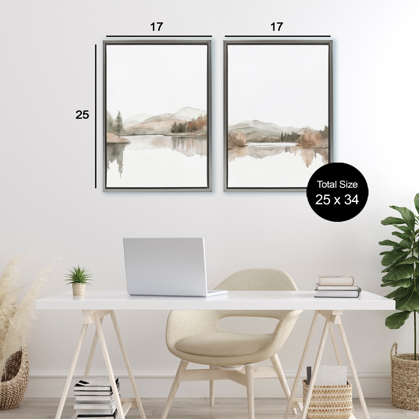 Stupell Industries Softly Flowing Landscape 2pc Floating Frame Set, design by Mona Grace