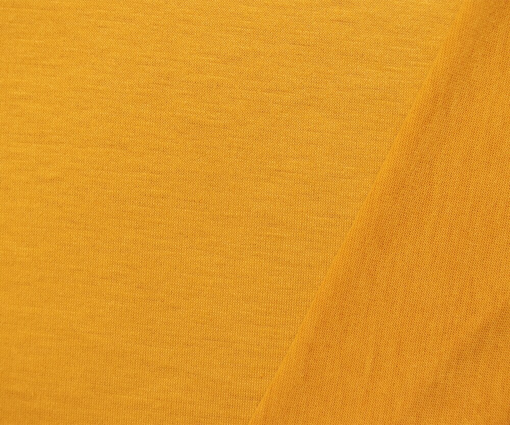 Mustard Yellow Poly Stretch Spandex Slub Jersey Knit Fabric By the Yard