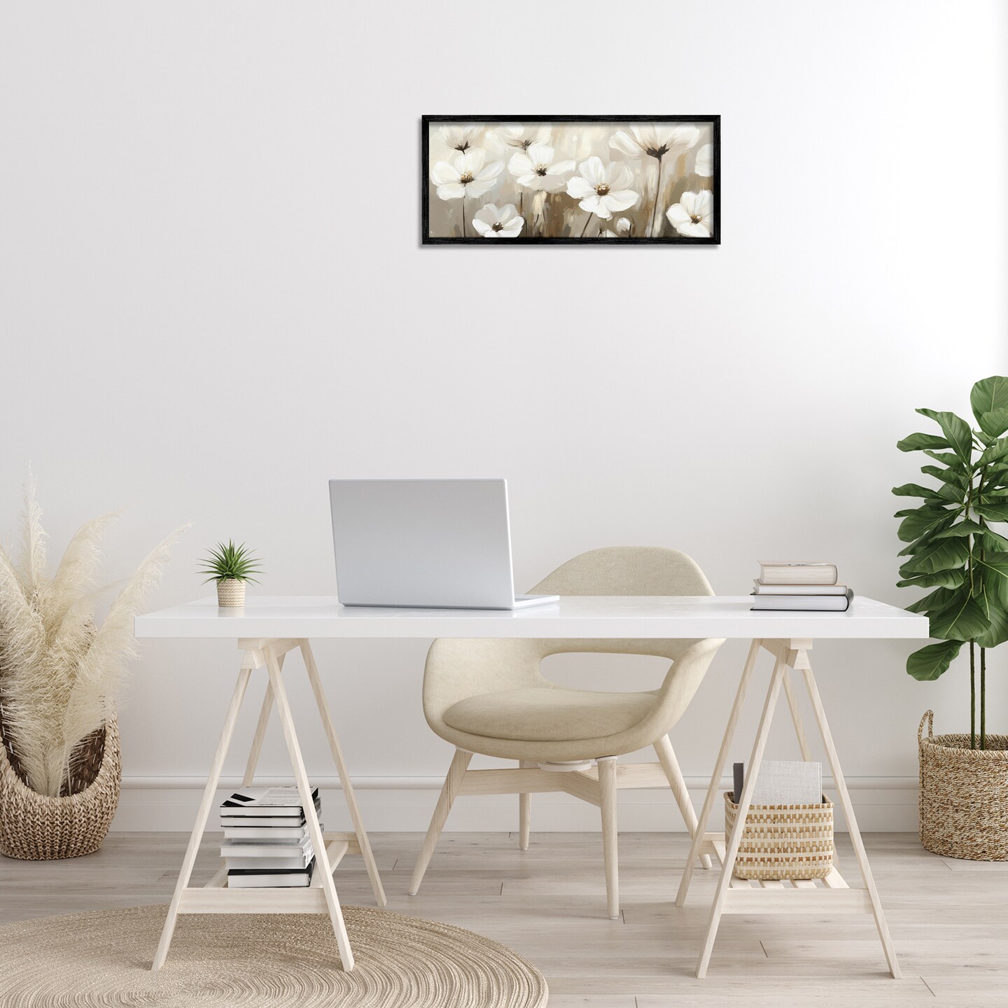 Stupell Industries Calming Gentle Florals Framed Giclee, design by Petal Prints Design