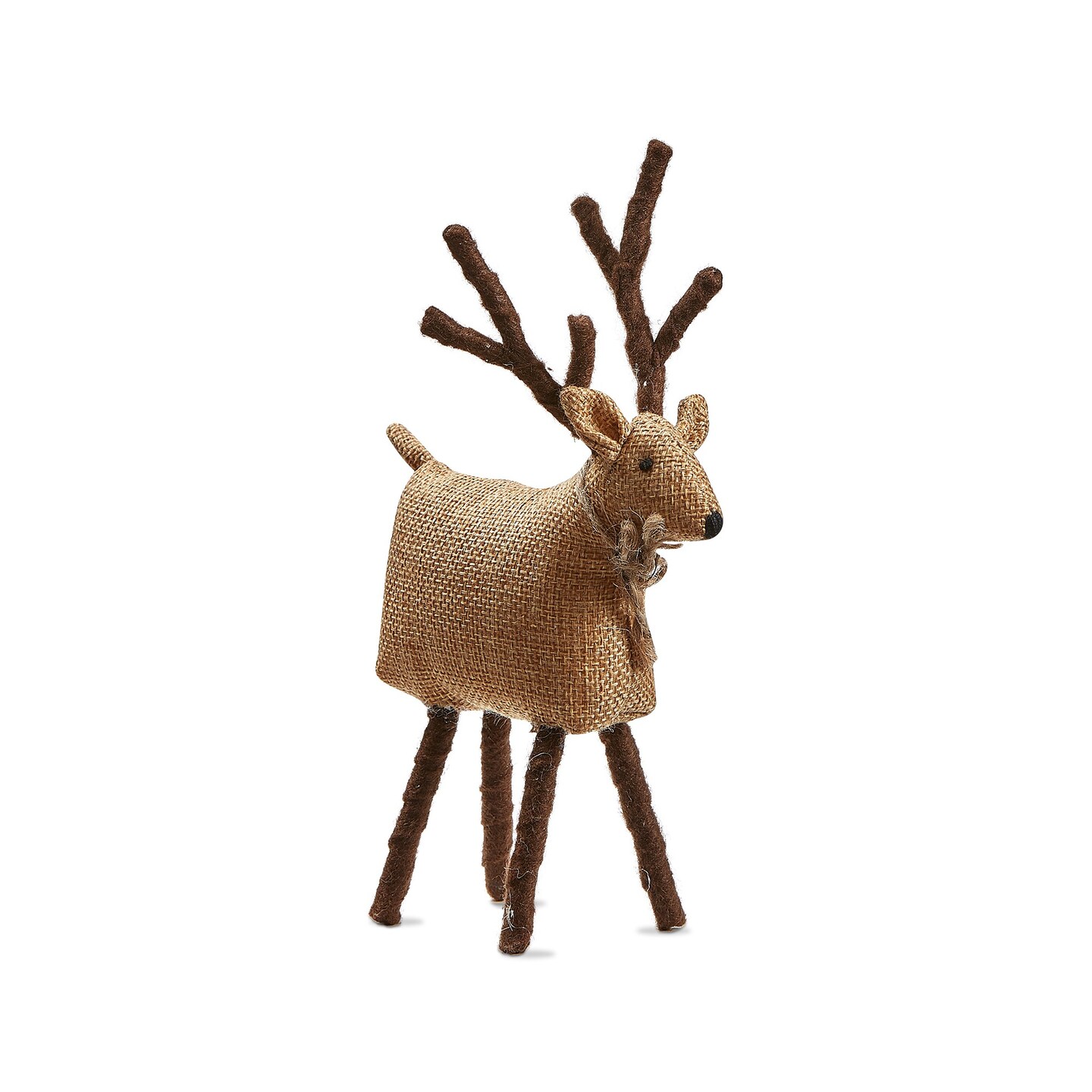 Tweedie Standing Burlap Brown Reindeer Tabletop Decor Decoration Small, 5.51L x 1.45W x 7.85H in.