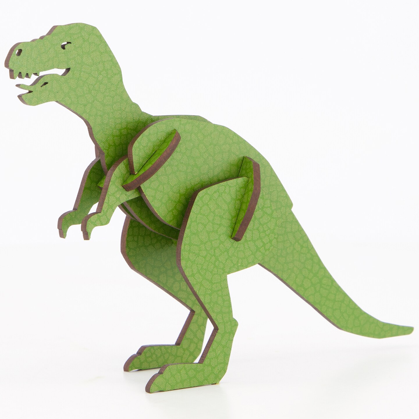 Little &#x26; Wood: Woodlet: Medium - Tyrannosaurus Rex - Green, 3D Wooden Kit-Set, Jurassic Dinosaur Puzzle, Easy Assembly T-Rex, Pop Build Fun, Ages 6+