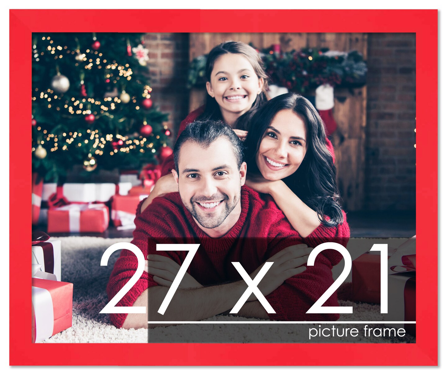 27x21 Classic Modern Red Picture Frame - UV Acrylic, Foam Board Backing, Hanging Hardware