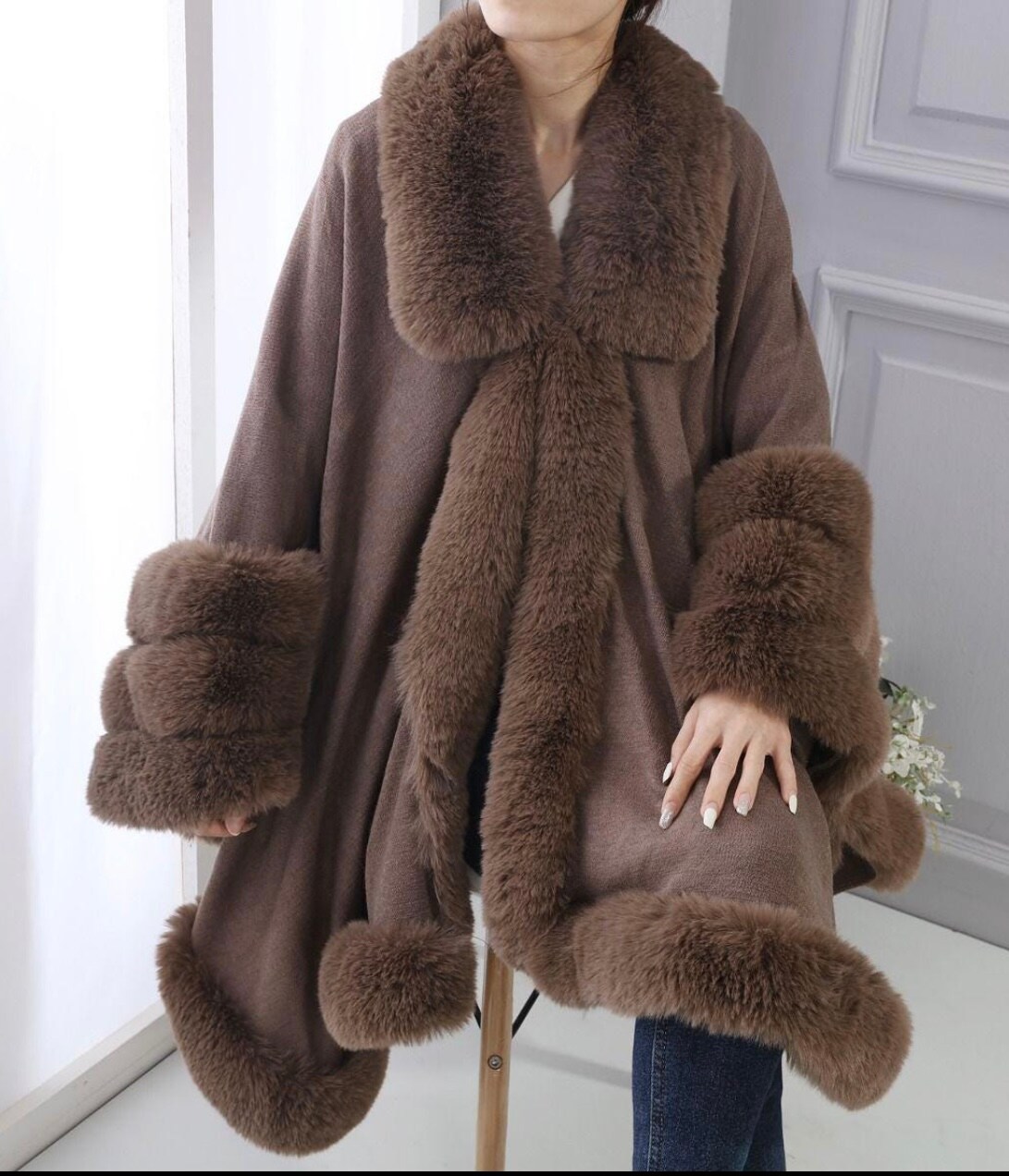 fur faux shawl