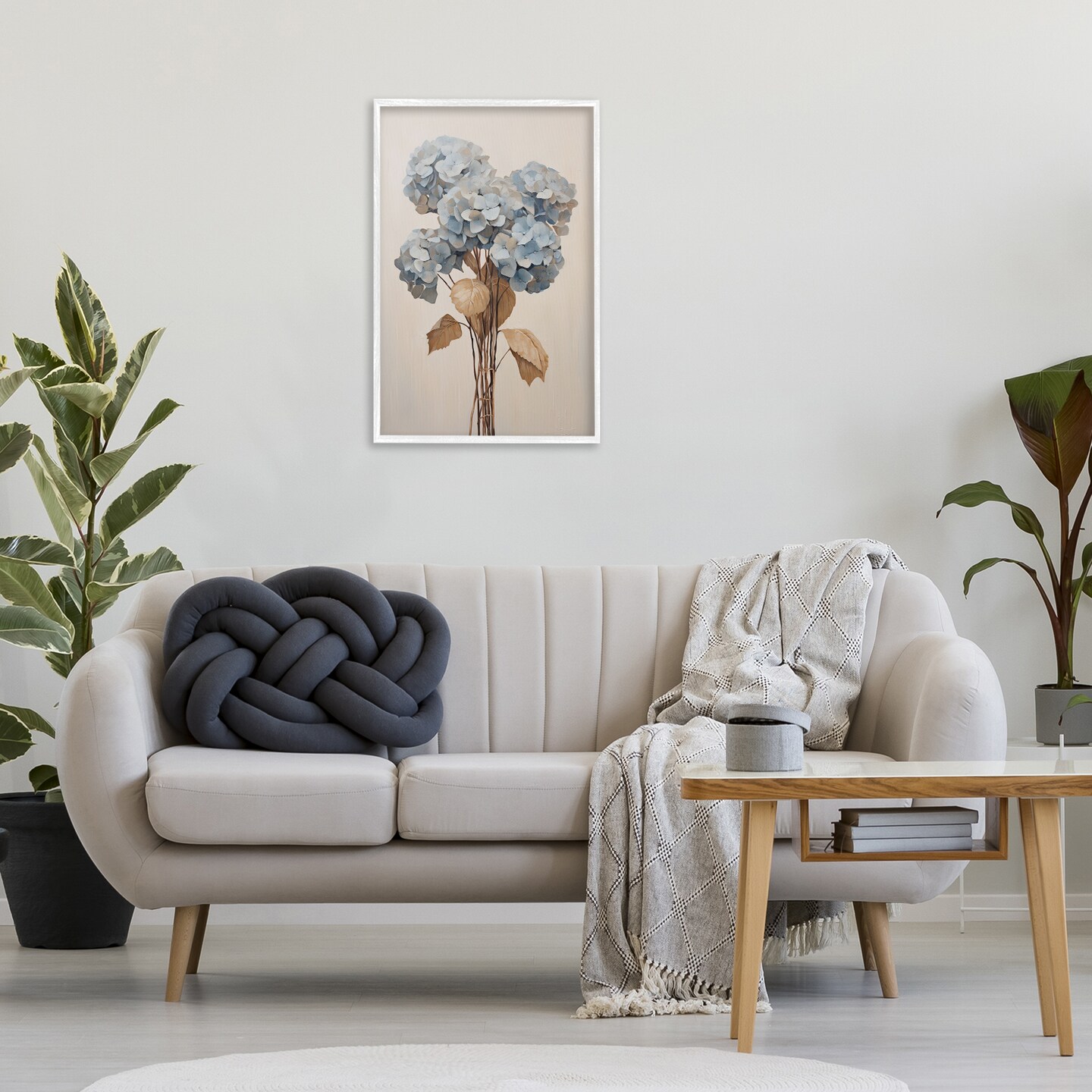 Stupell Industries Vintage Blue Hydrangea Framed Giclee Wall Art Design by Petals Prints Design