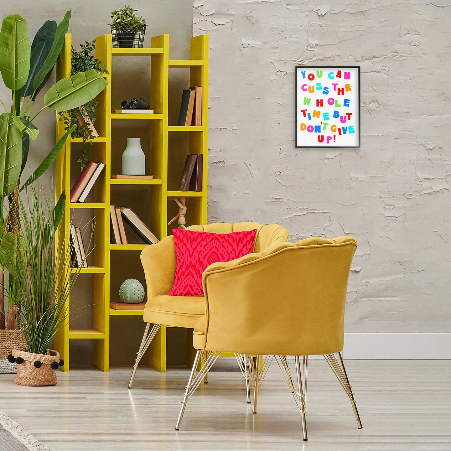 Stupell Industries Can Cuss But Don&#x27;t Give Up Framed Giclee Wall Art Design by Daphne Polselli