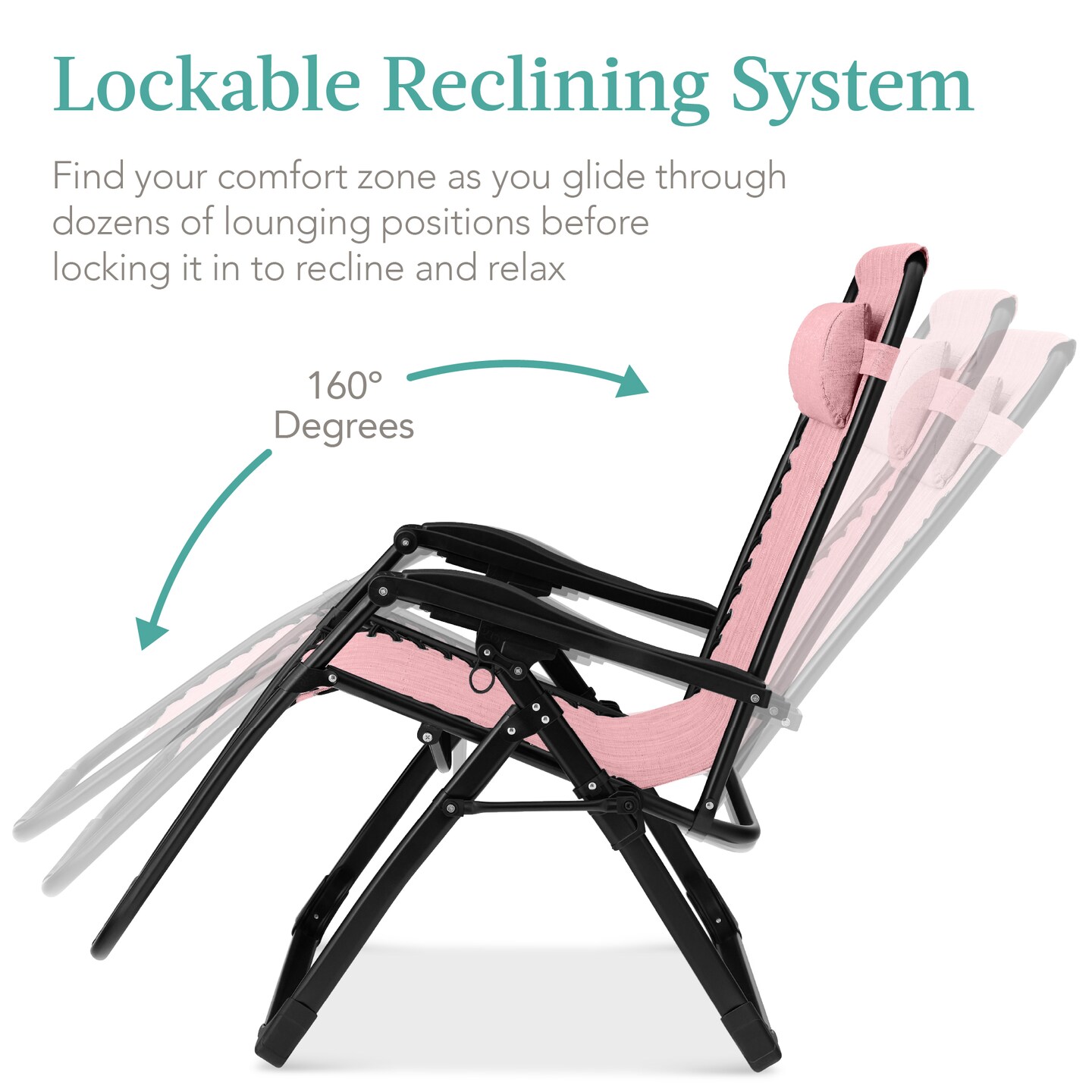Best Choice Products Oversized Zero Gravity Chair, Folding Recliner w/ Removable Cushion, Side Tray