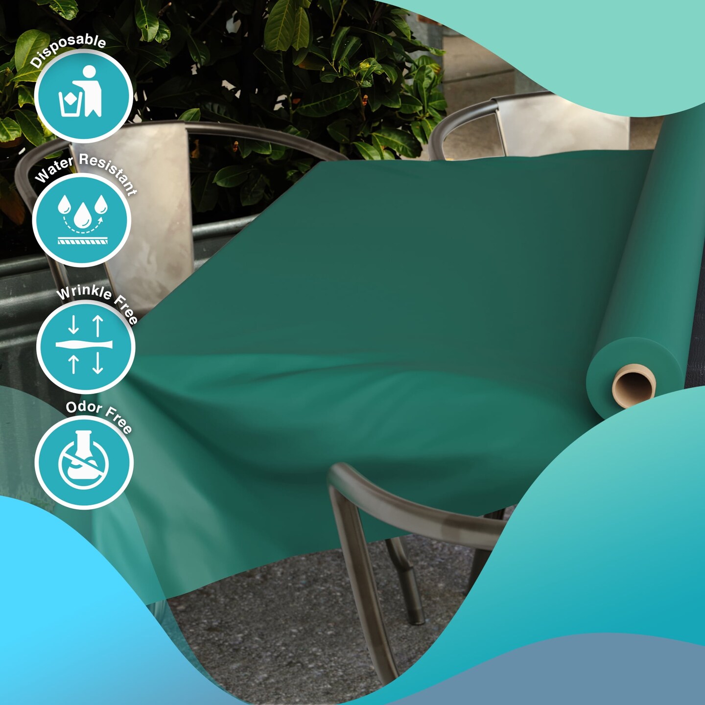 Exquisite Plastic Table Cover Roll – 40" x 100' Disposable Tablecloth Roll – Premium Thick 0.5 MIL Plastic Banquet Roll – Party Table Cover Roll for Events & Catering