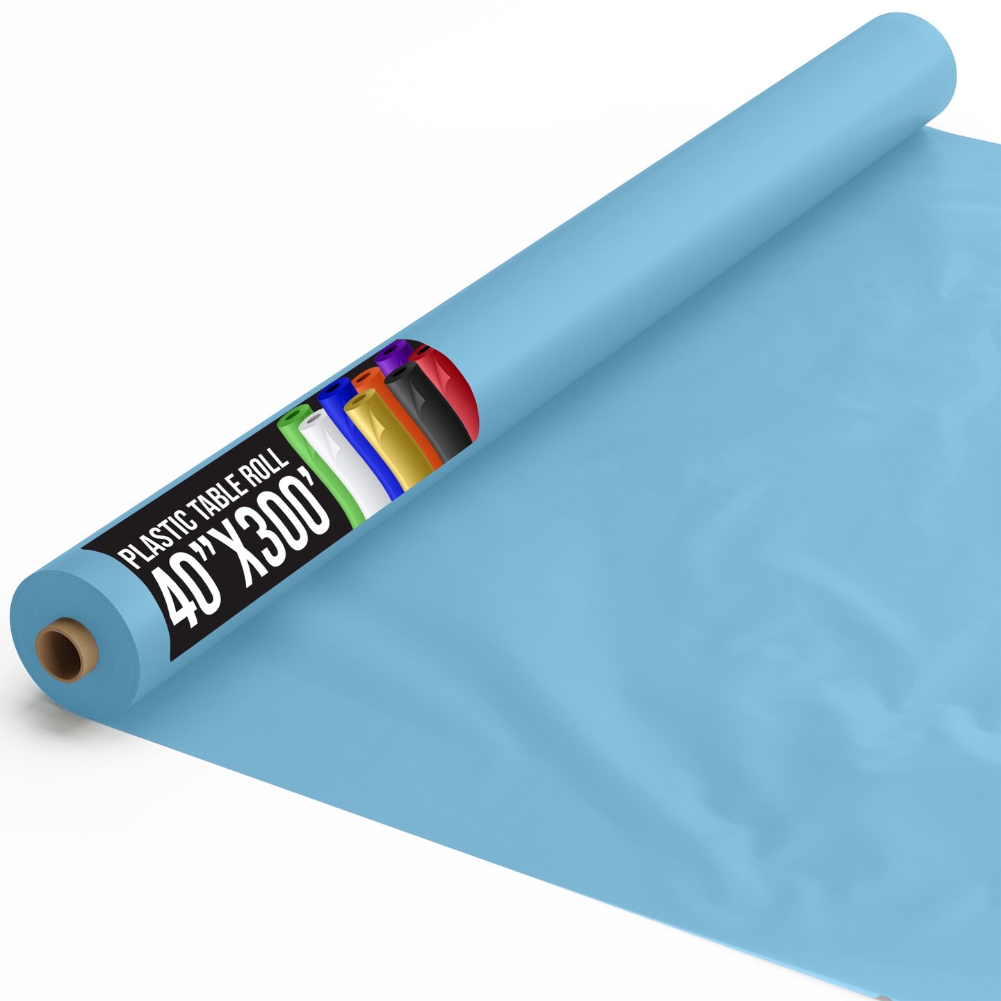 Exquisite Plastic Table Cover Roll – 40" x 300' Disposable Tablecloth Roll – Premium Thick 0.5 MIL Plastic Banquet Roll – Party Table Cover Roll for Events & Catering