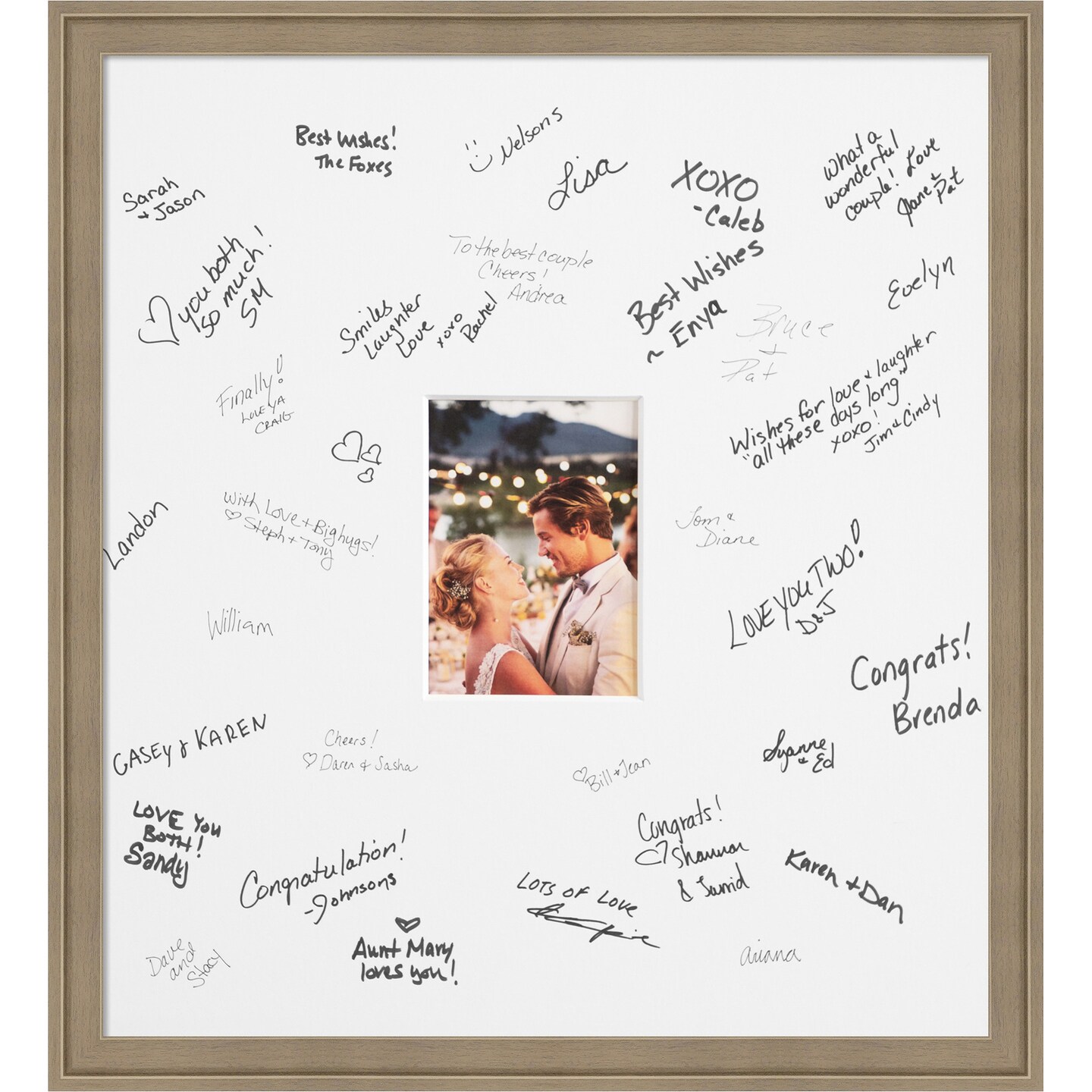 Florence Signature Mat Picture Frame, Photo Frame Wedding Guest Book Alternative, Autograph Picture Mat for Signature Board, Wedding Celebrations Graduations Support Encouragement or Retirement