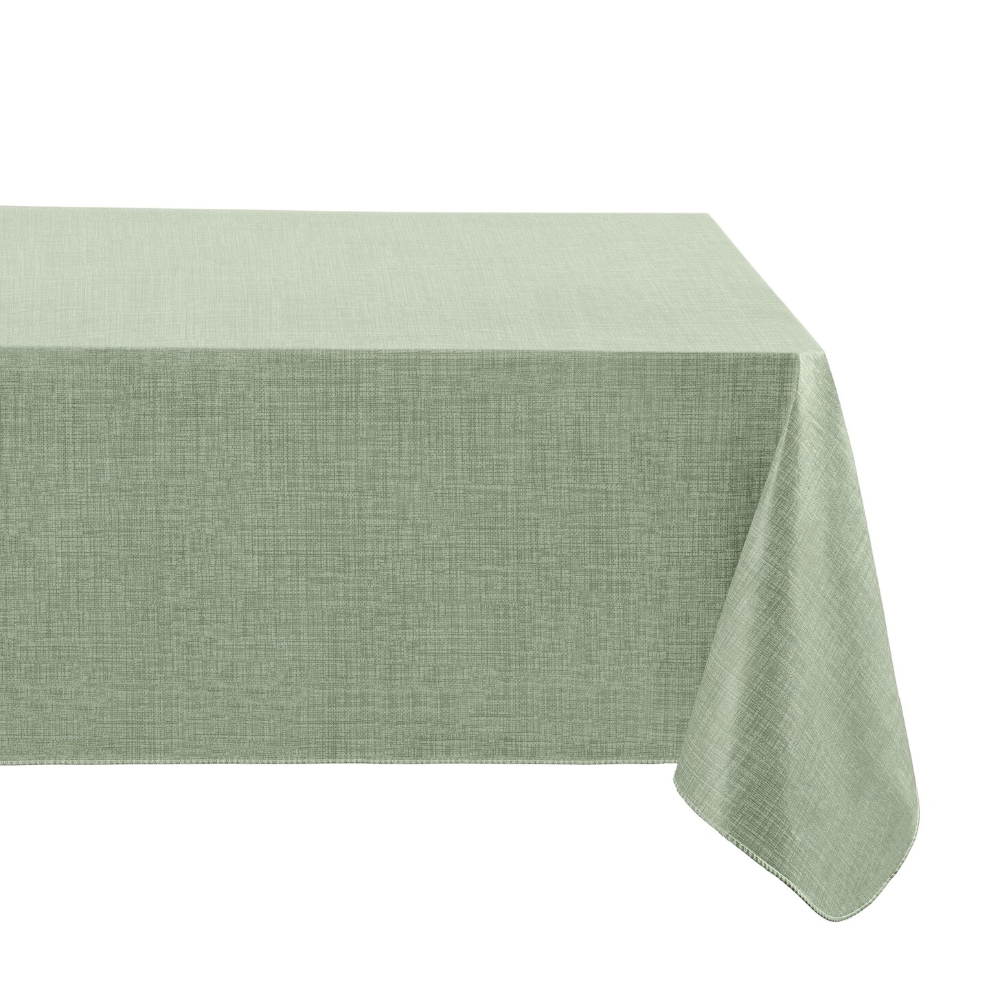 Threadmade Home Monterey Linen Texture Vinyl Indoor/Outdoor Tablecloth, Sage - 60"W x 120"L