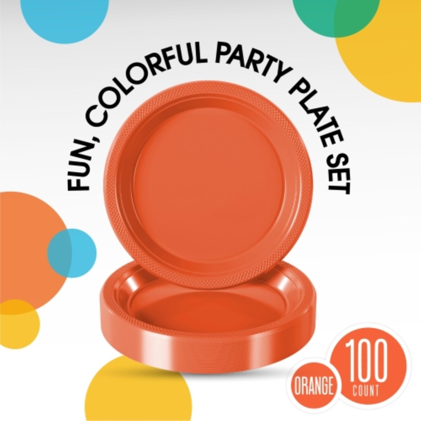 Party Solids Plastic Plates For Party Disposable Plates Heavy Duty Supplies 100 Pcs Plastic Dinnerware Sets Heavy Duty 350 GSM Disposable Dinnerware Set by Exquisite