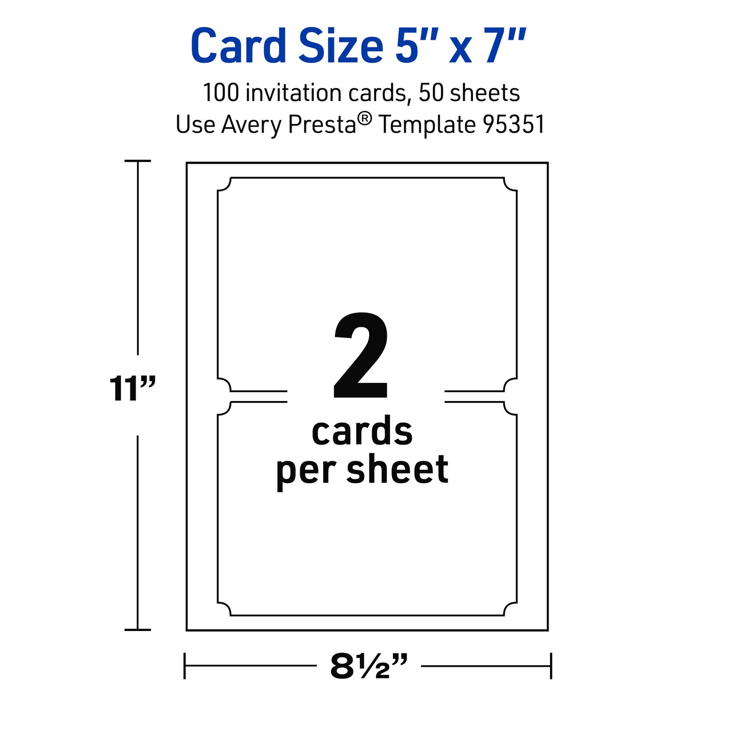 Avery Matte White Invitation Cards, 5" x 7" Rectangle Scalloped Edge