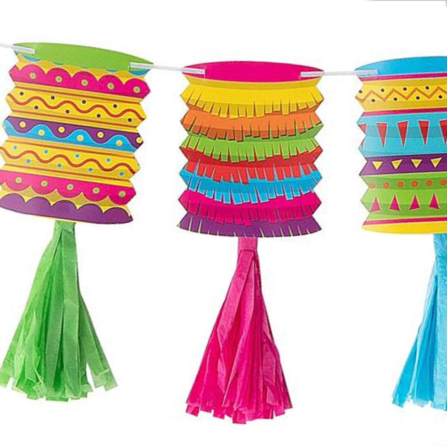 7 ft. x 5 1/2&#x22; Fiesta Lantern Garland